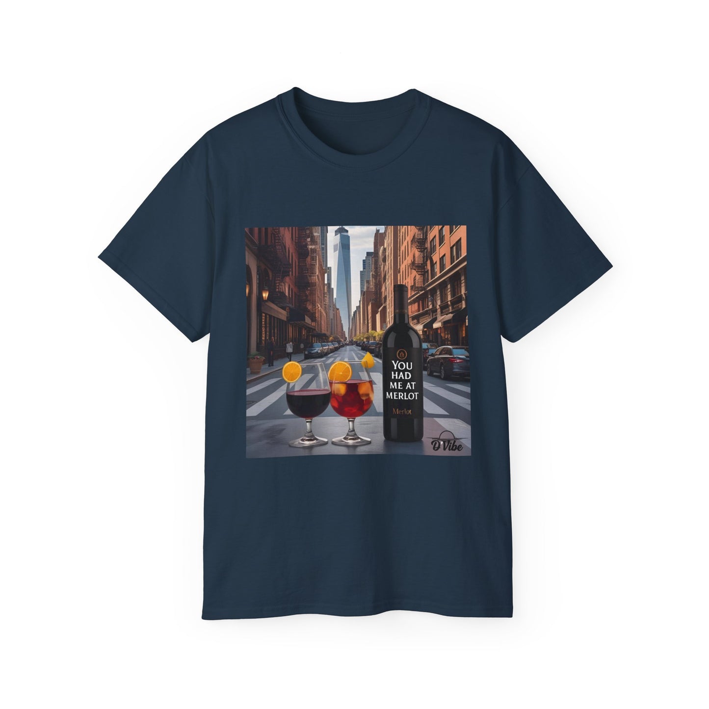 You Had Me at Merlot - Stylish Cityscape Tee with Cocktail Art - Perfect for Casual Outings, Summer Parties, Birthdays, or Unique Gifts, Art Lover's T-Shirt