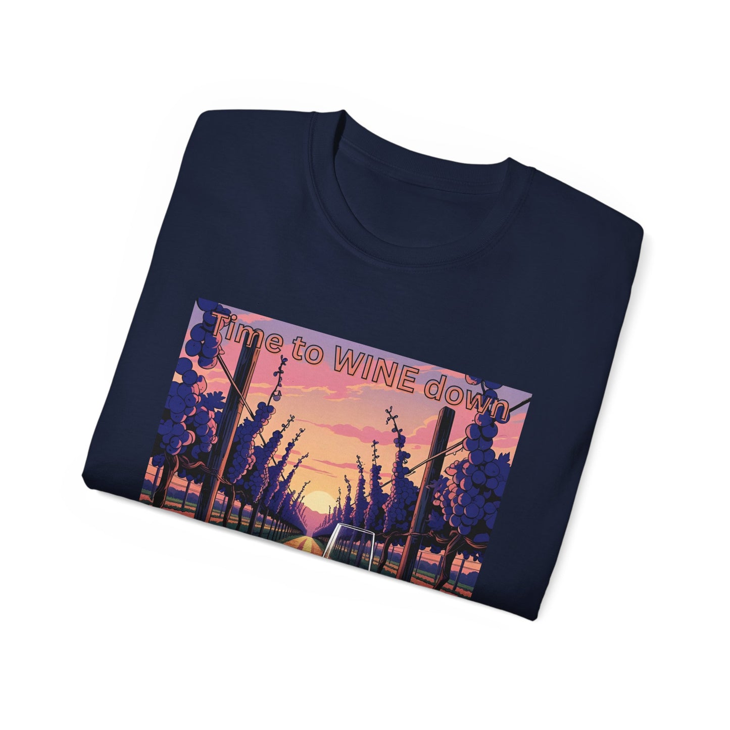 Time to Wine Down - Wine Lover's Unisex Cotton Tee - Perfect for Parties, Gifts, Relaxation, Wine Nights, and Celebrations