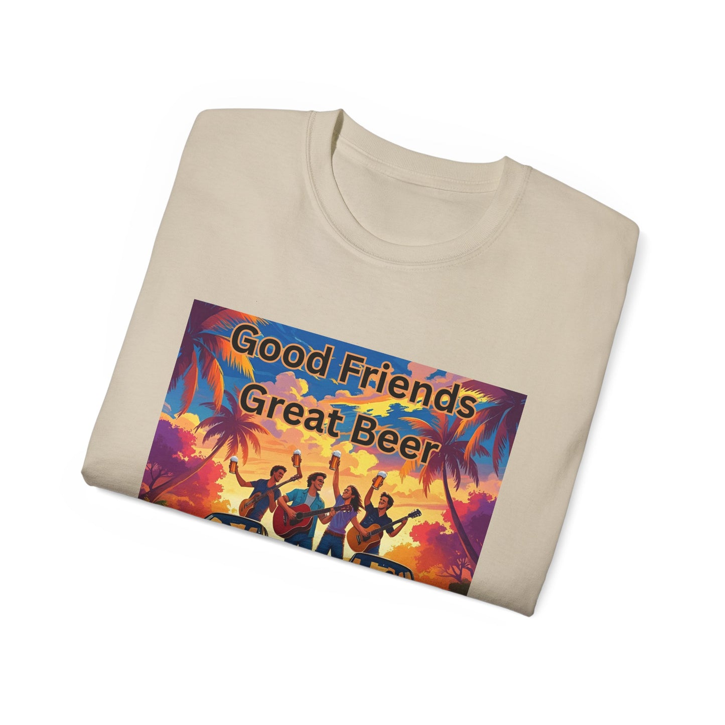 Good Friends Great Beer Unisex Tee, Casual Summer Shirt, Gift for Friends, Beer Lovers T-Shirt, Retro Vibe Graphic Tee