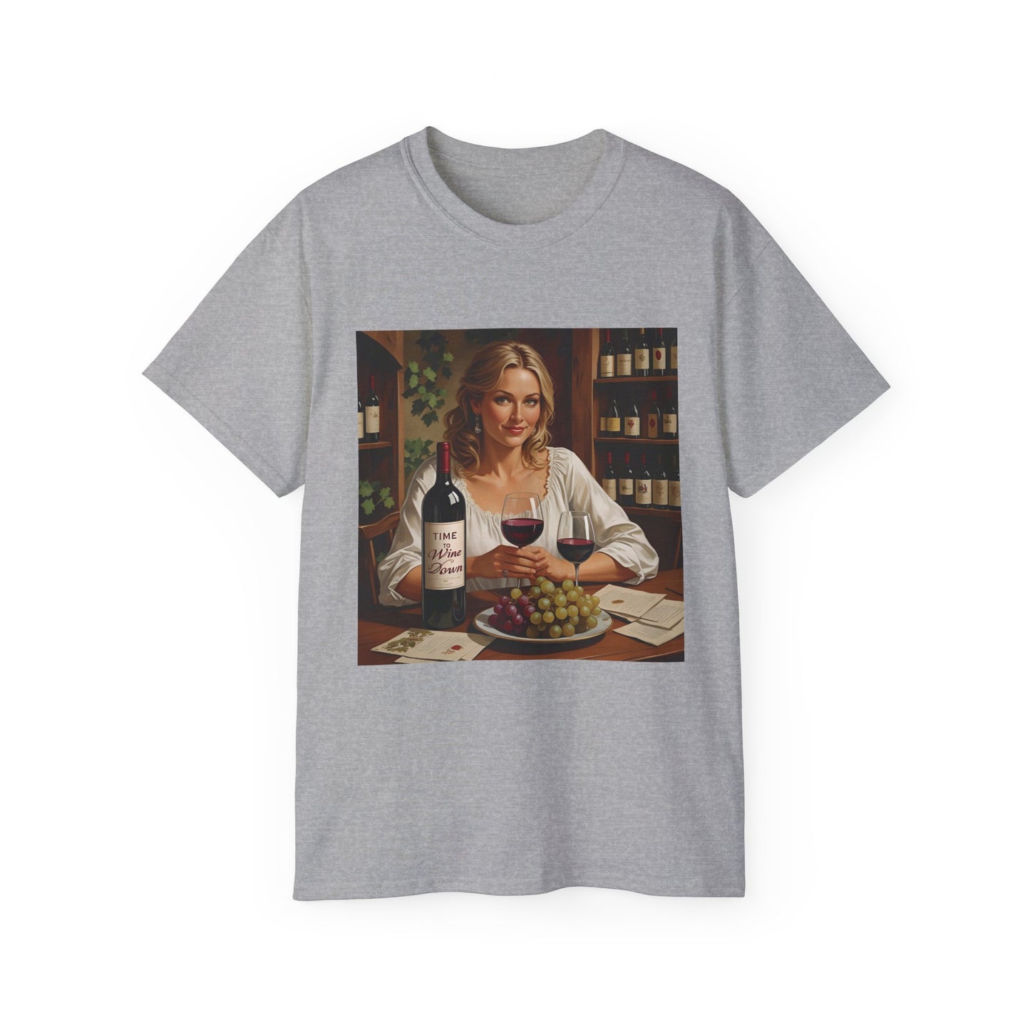 Time to Wine Down - Wine Lovers Unisex Ultra Cotton Tee - Vintage Wine Art Shirt, Funny Wine Tee, Gift for Wine Enthusiasts, Party Attire, Wine Lover Gift