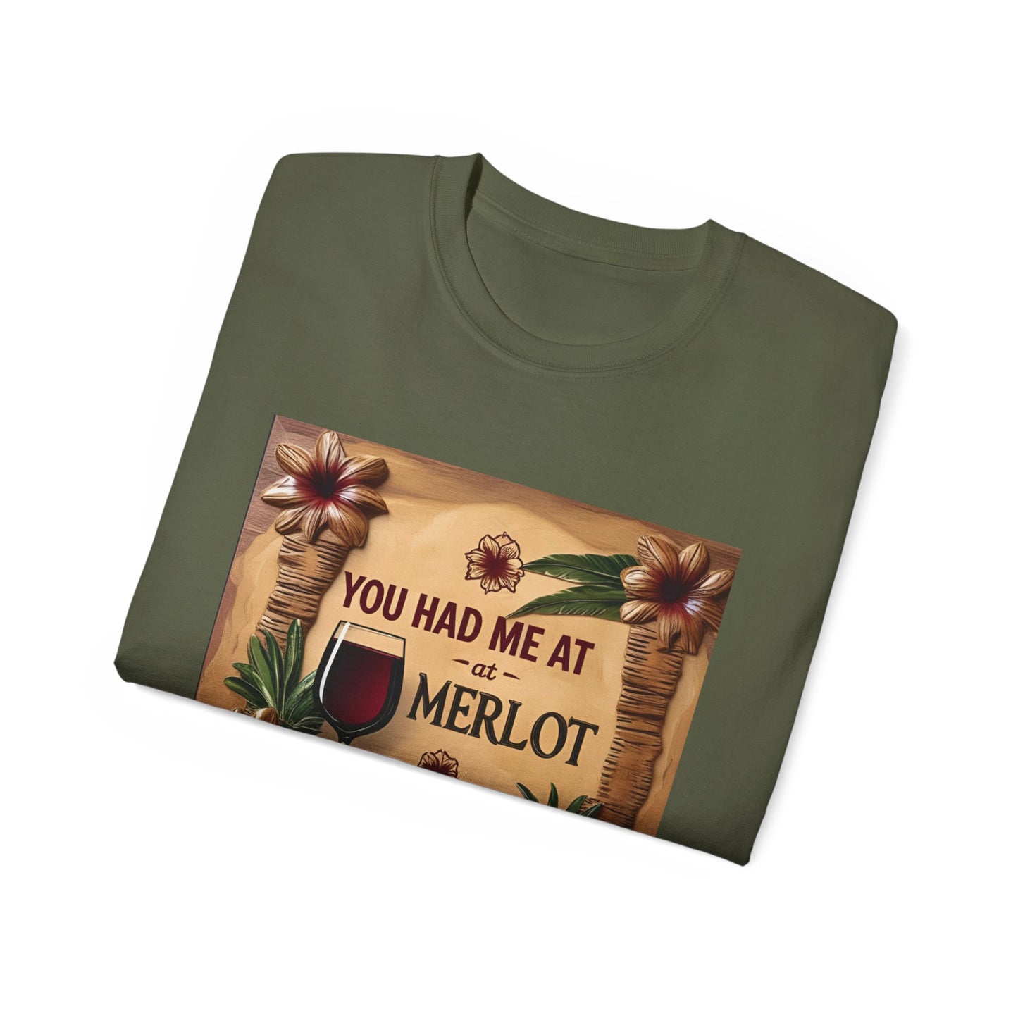 You Had Me at Merlot - Wine Lover's Gift Tee, Funny Merlot T-Shirt, Unisex Ultra Cotton, Gift for Wine Enthusiasts, Fun Wine Party Apparel