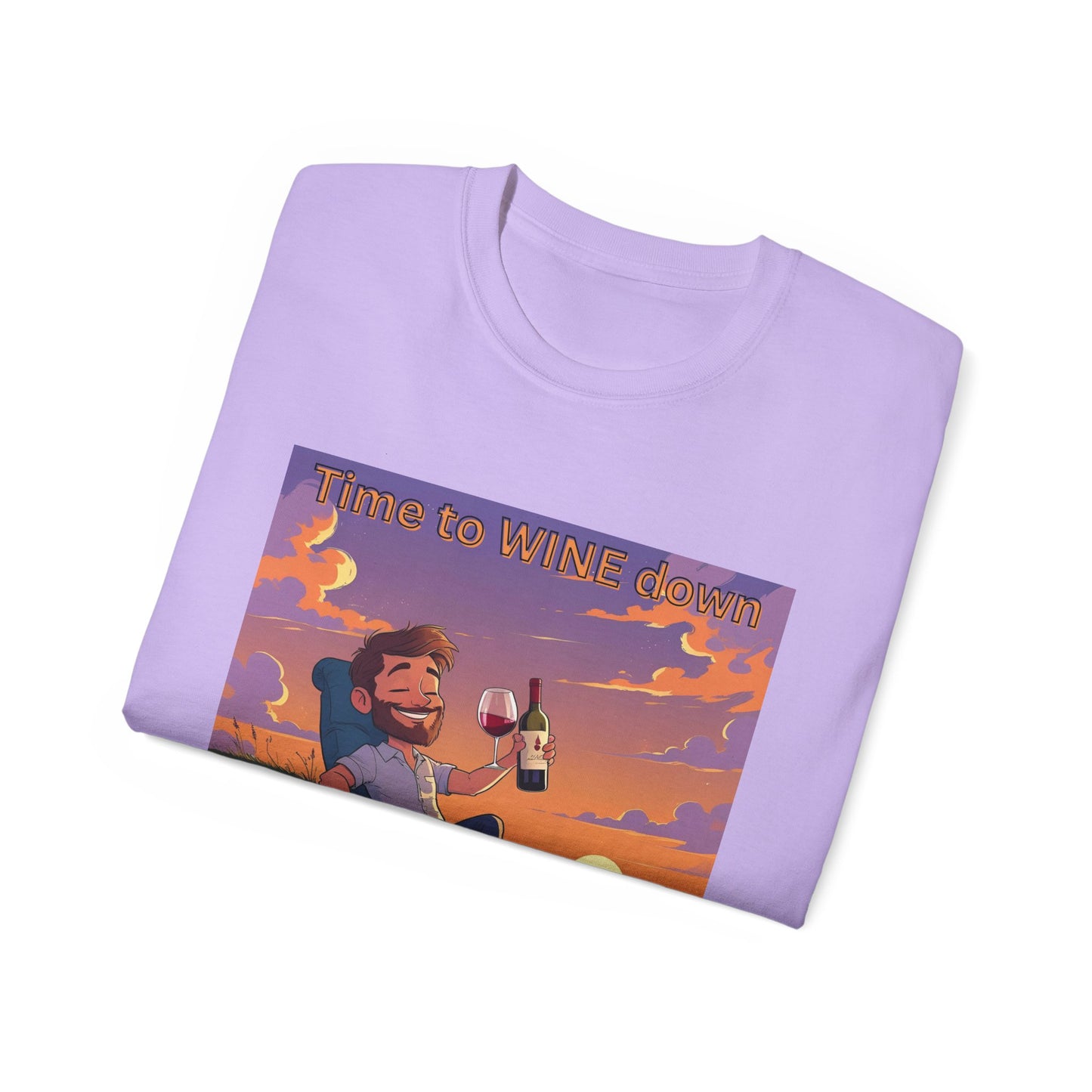Time to Wine Down - Sunset Wine Vibes Tee, Relaxation Shirt, Unisex Graphic Tee, Gift for Wine Lovers, Summer Party Outfit, Chill Weekend Wear