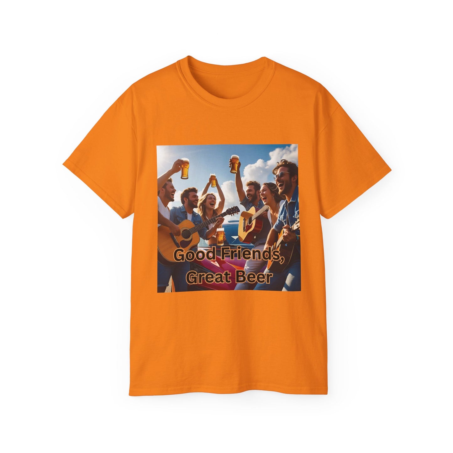 Good Friends, Great Beer Unisex Ultra Cotton Tee, Group Hangout Shirt, Party Apparel, Gift for Beer Lovers, Summer BBQ Outfit