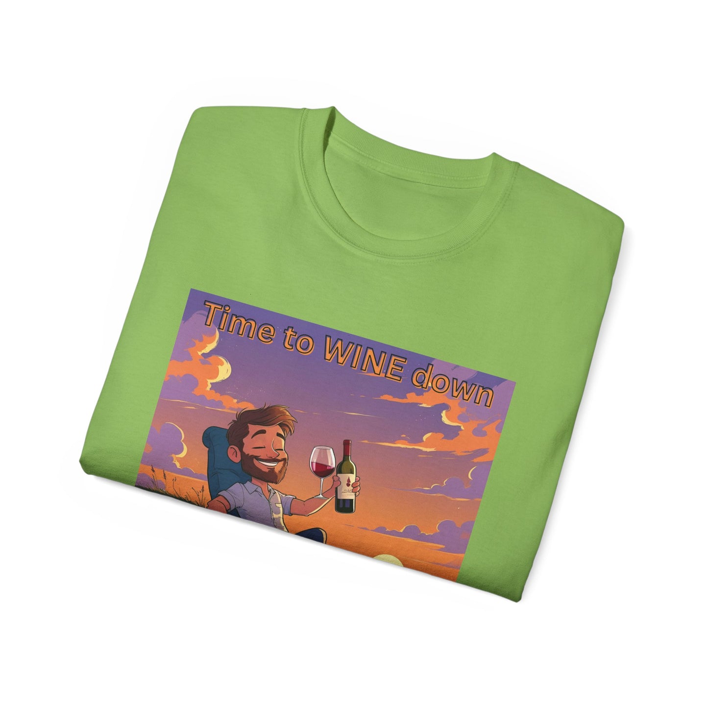 Time to Wine Down - Sunset Wine Vibes Tee, Relaxation Shirt, Unisex Graphic Tee, Gift for Wine Lovers, Summer Party Outfit, Chill Weekend Wear