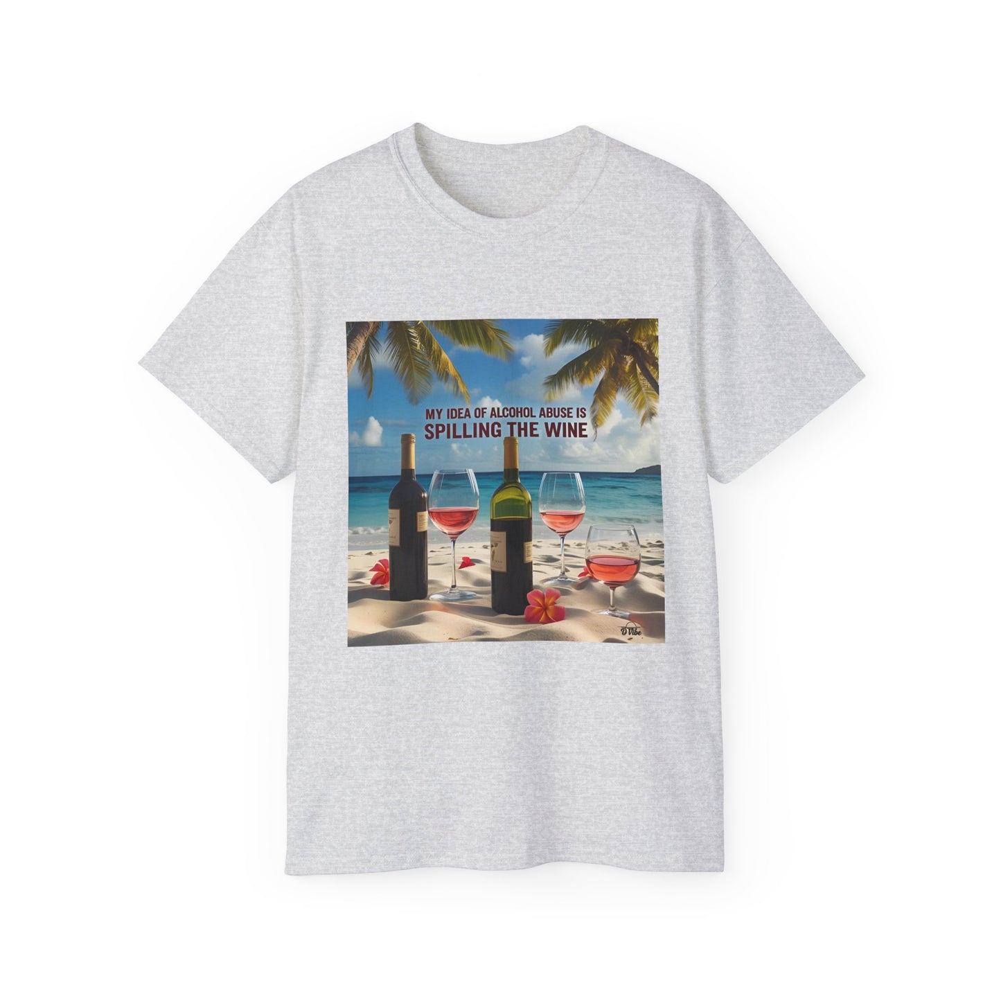 Spilling the Wine - Beach Vibes Wine Tee - Perfect for Summer Gatherings, Gift for Wine Lovers, Casual Outing, Relaxing at the Shore, Beach Party Apparel