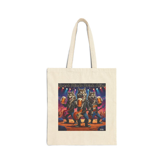 Great Minds Drink Alike - Rockin' Canvas Tote Bag - Concert Goer Bag, Grocery Bag, Reusable Tote, Gift for Music Lovers, Eco-Friendly Shopping