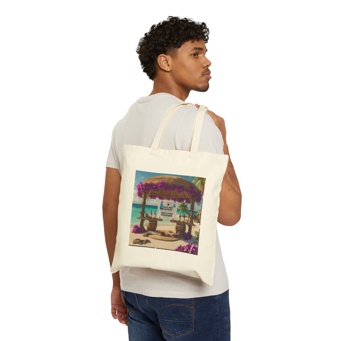 I Make WIne Disappear, What's Your Superpower - Tropical Beach Tote Bag | Summer Vibes, Eco-Friendly, Reusable Shopping Bag, Gift for Travelers, Beach Lover Accessories