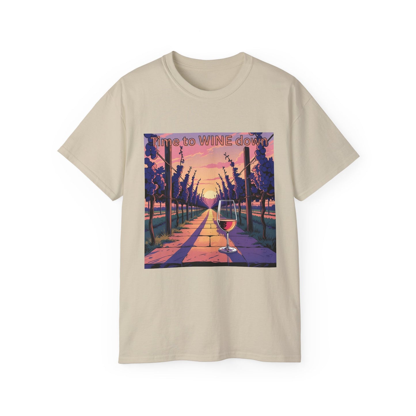 Time to Wine Down - Wine Lover's Unisex Cotton Tee - Perfect for Parties, Gifts, Relaxation, Wine Nights, and Celebrations