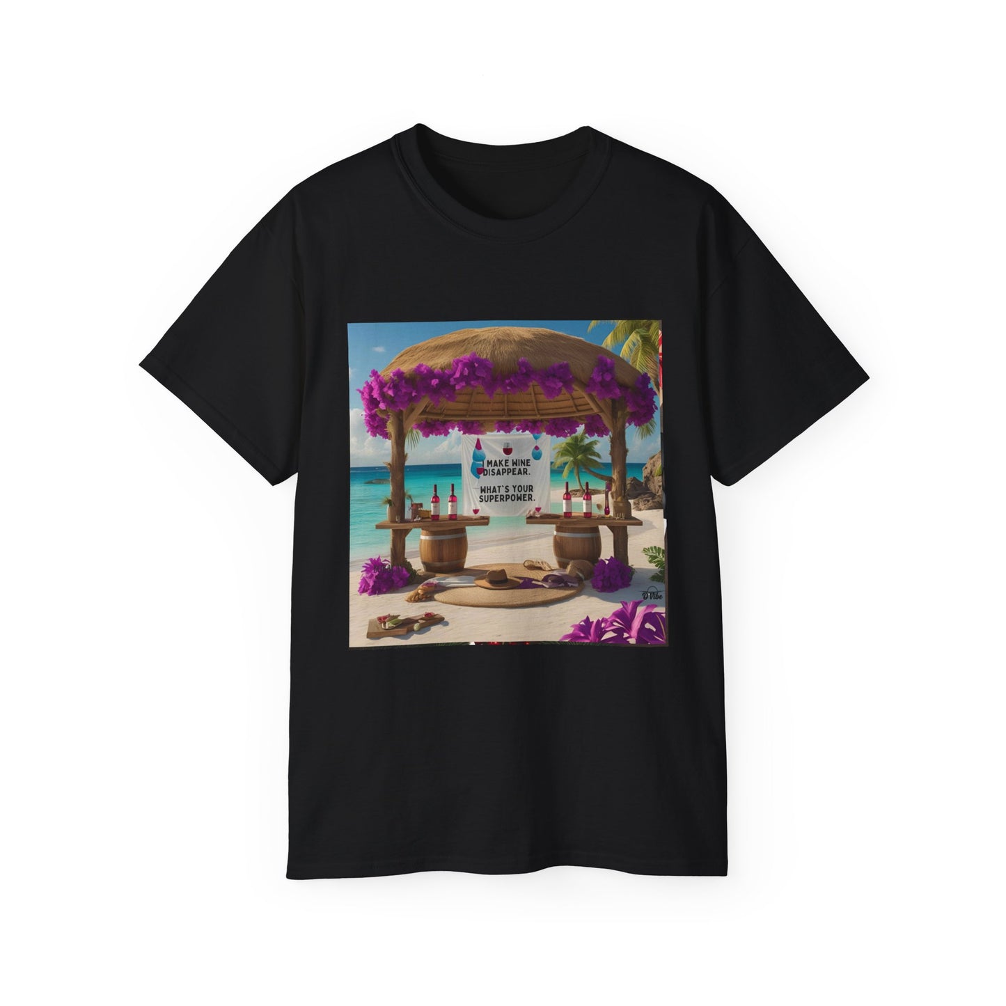 I Make Wine Disappear, What's Your Superpower - Tropical Paradise Tee | Beach Vacation Shirt, Unisex Graphic T-Shirt, Summer Apparel, Gift for Travelers, Holiday Outfit