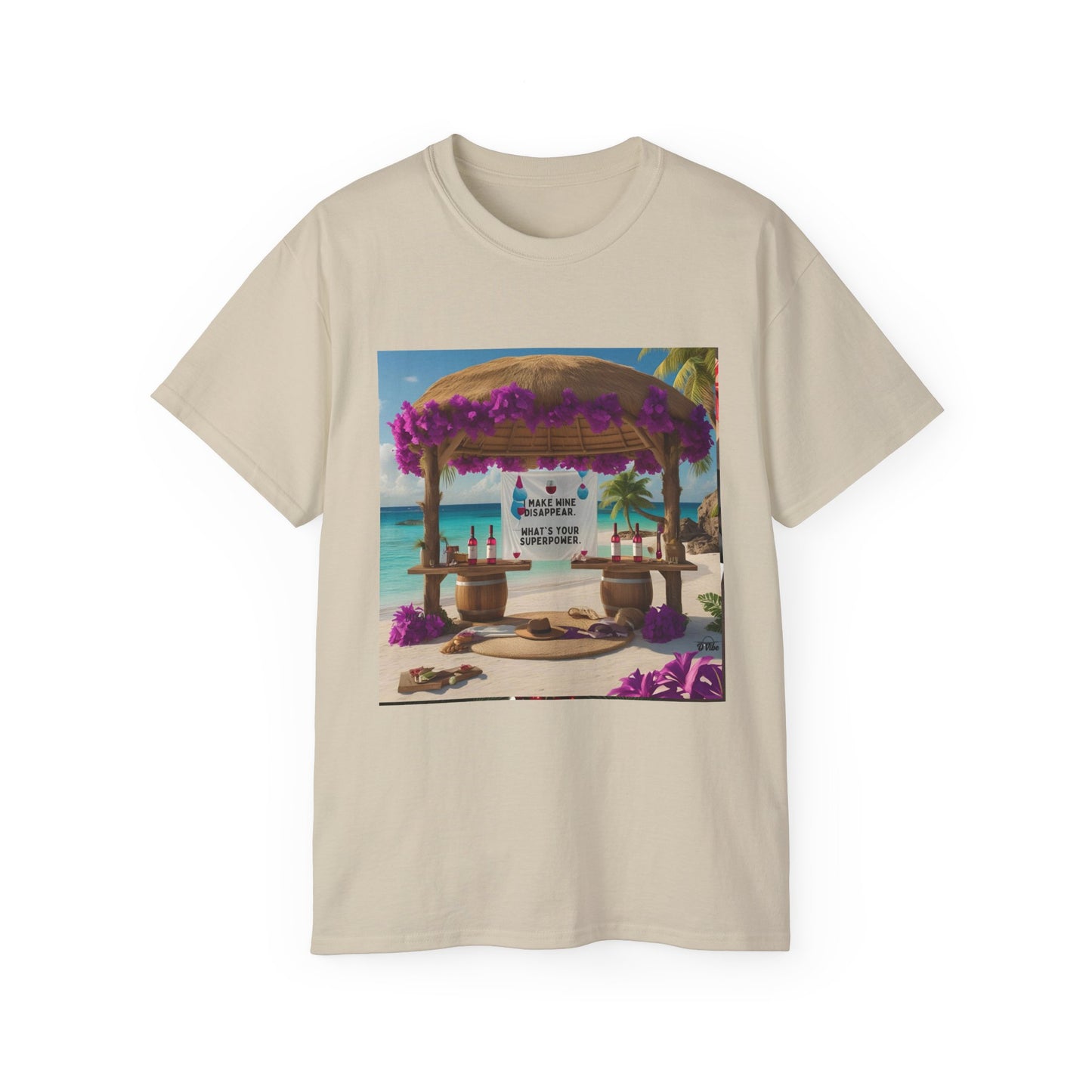 I Make Wine Disappear, What's Your Superpower - Tropical Paradise Tee | Beach Vacation Shirt, Unisex Graphic T-Shirt, Summer Apparel, Gift for Travelers, Holiday Outfit
