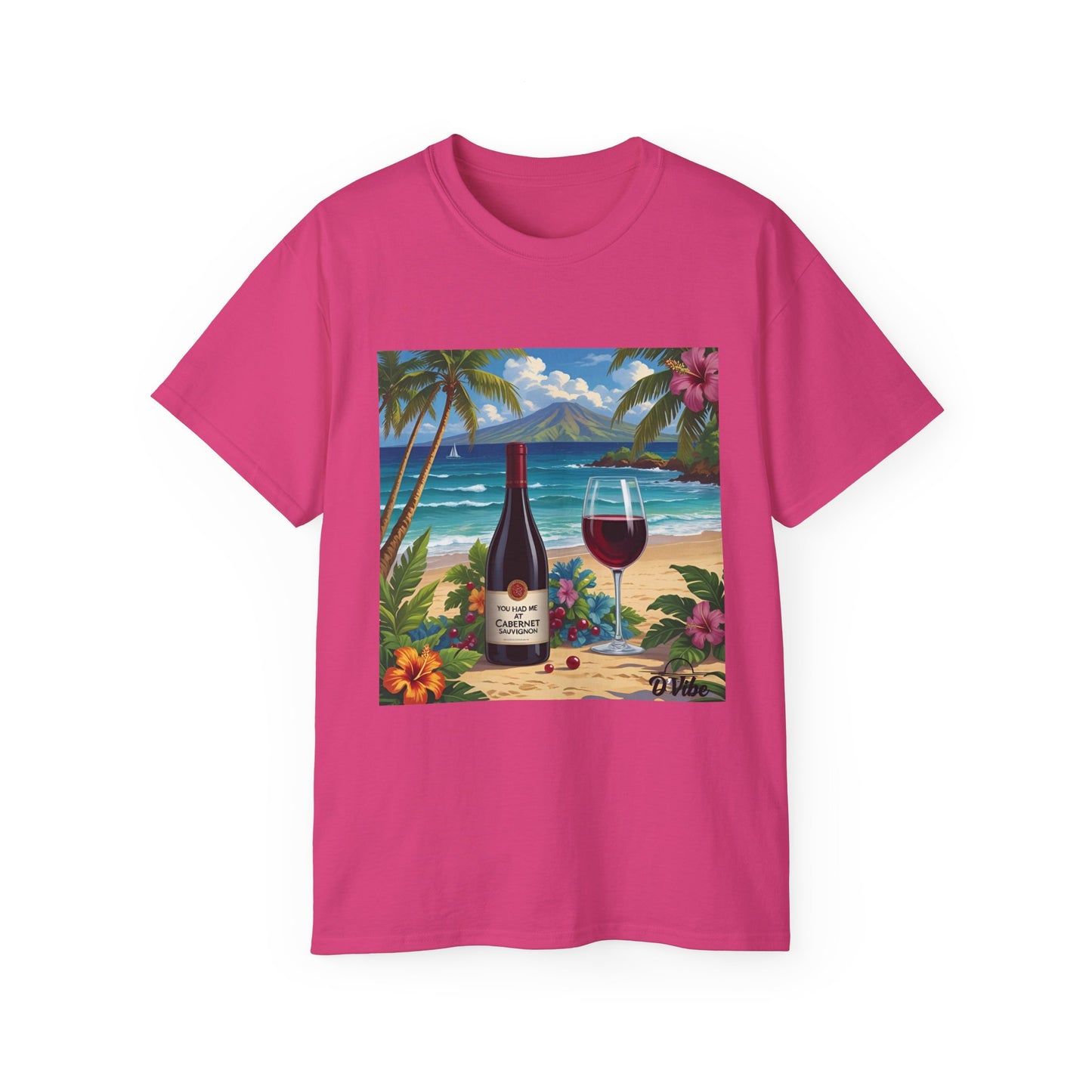 You Had Me at Cabernet - Tropical Wine Vibes Tee | Beach Lover's Unisex Cotton Shirt | Vacation Wear, Gift for Wine Enthusiasts, Summer Style
