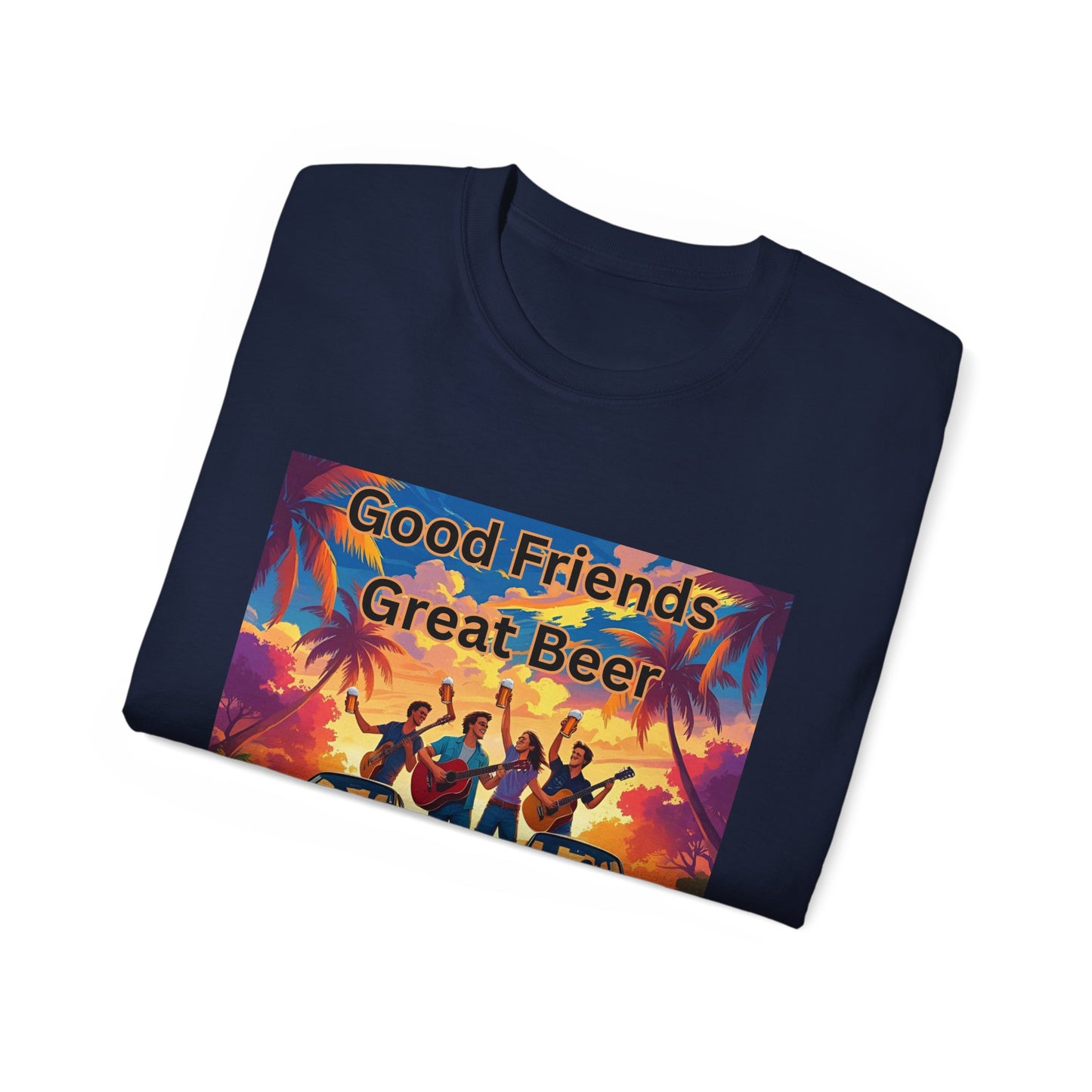 Good Friends Great Beer Unisex Tee, Casual Summer Shirt, Gift for Friends, Beer Lovers T-Shirt, Retro Vibe Graphic Tee