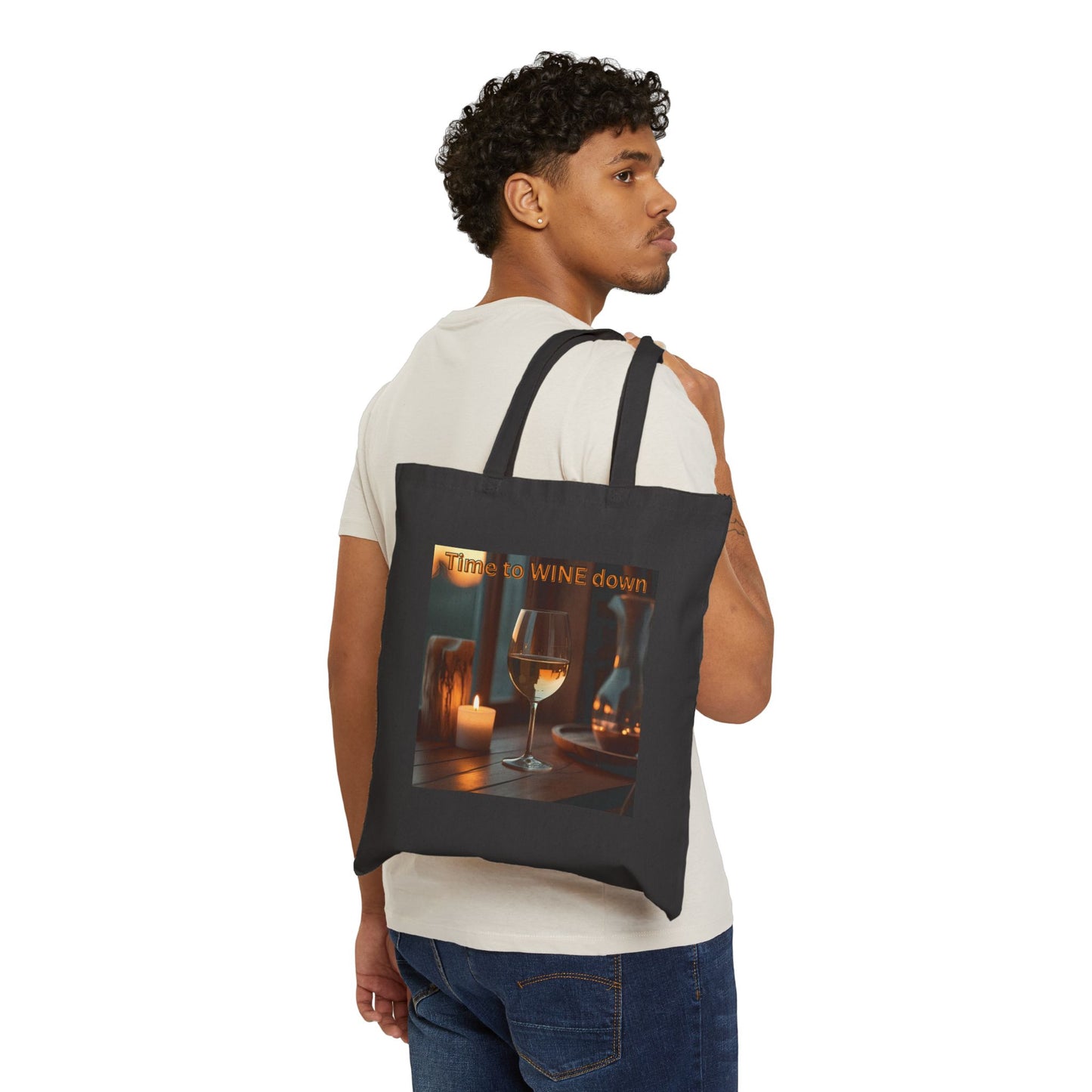 Time to Wine Down - Wine-Themed Cotton Canvas Tote Bag | Perfect for Wine Lovers, Gifts, Eco-Friendly Shopping, Festivals, and More!