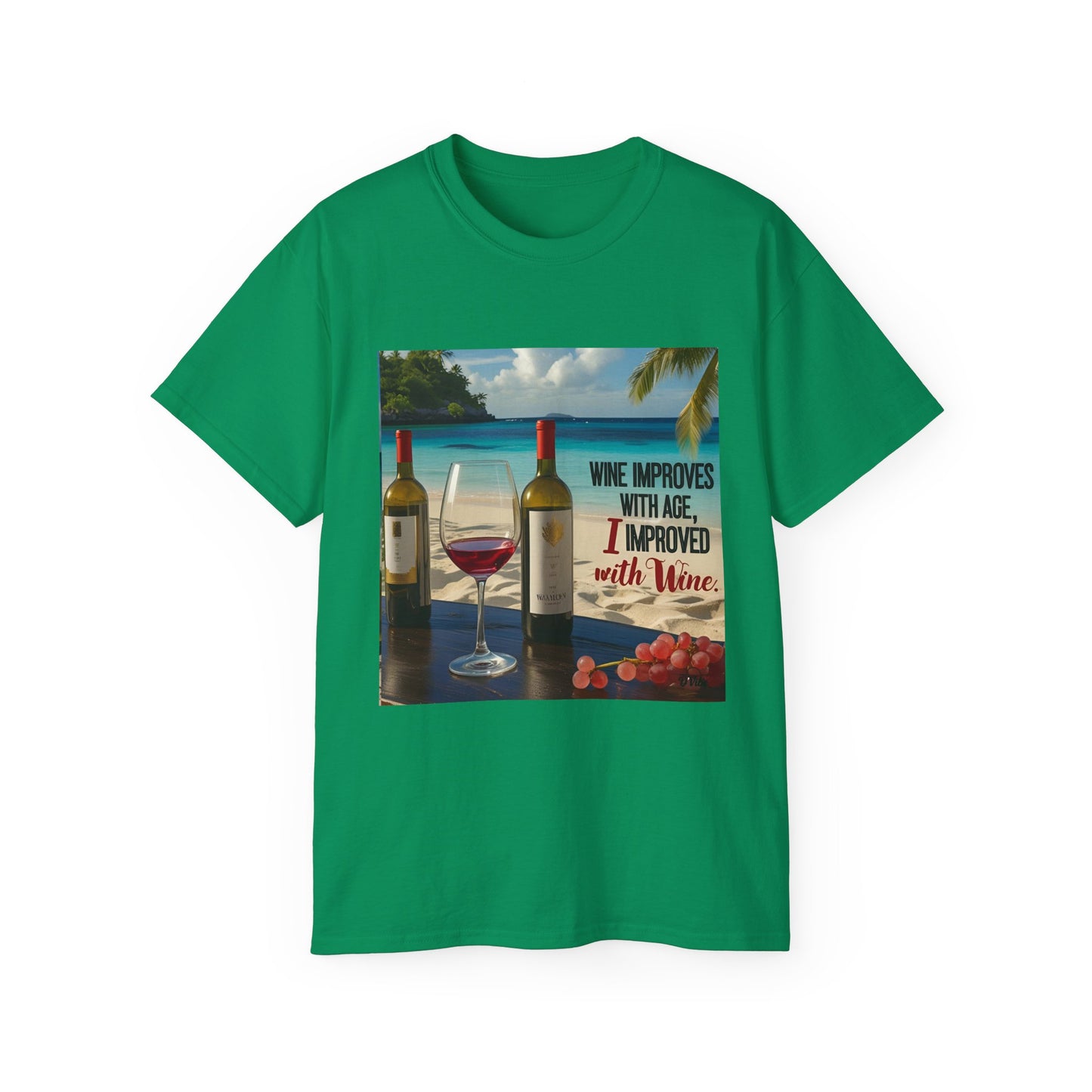 Improve with Wine - Wine Lovers Unisex Tee, Vintage Wine T-Shirt, Funny Gift for Wine Enthusiasts, Casual Summer Shirt, Great for Wine Lovers
