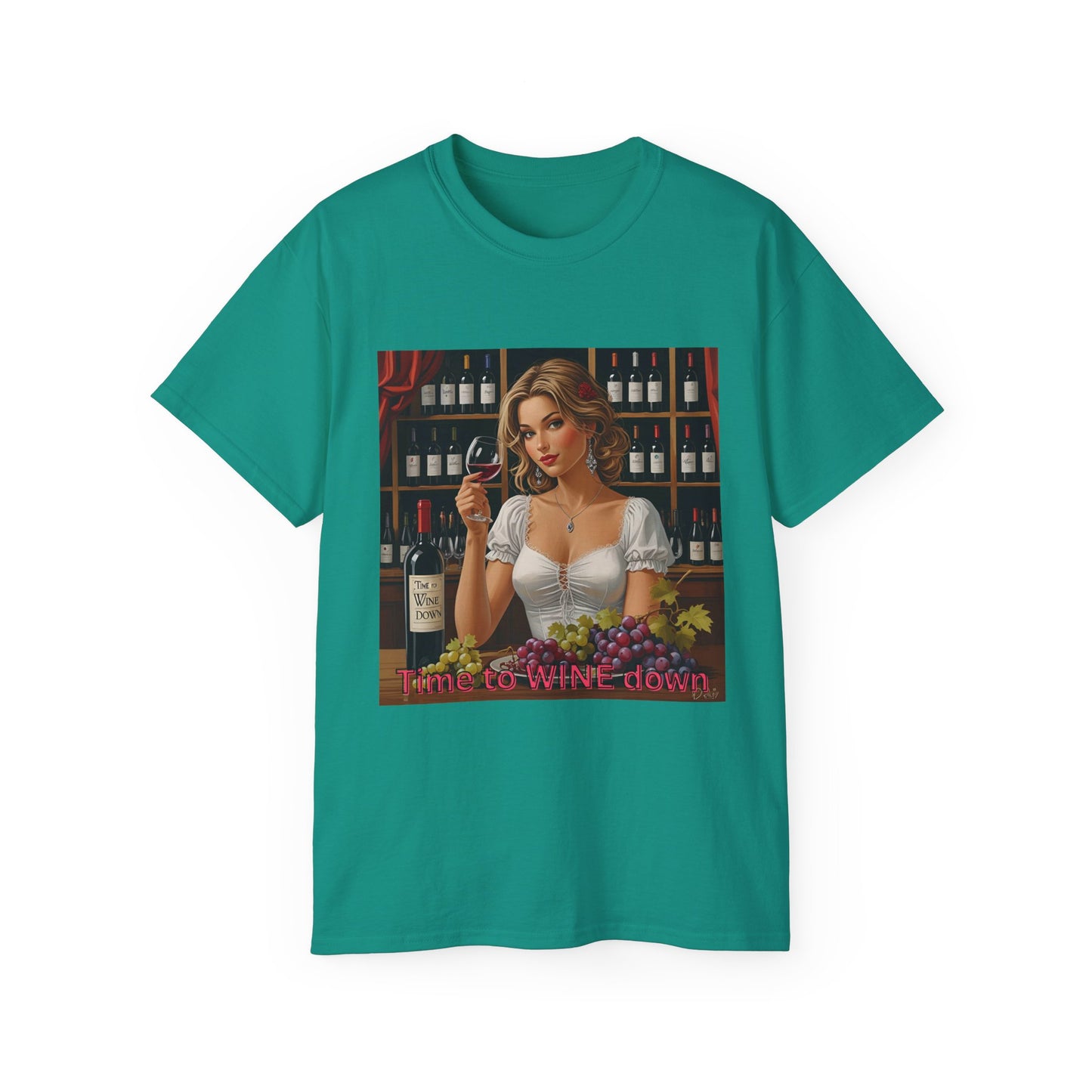 Time to Wine Down - Wine Lover's Unisex Tee, Funny Gift for Wine Enthusiasts, Vintage Wine Art Shirt, Perfect for Parties, Wine Tasting Events, Holidays