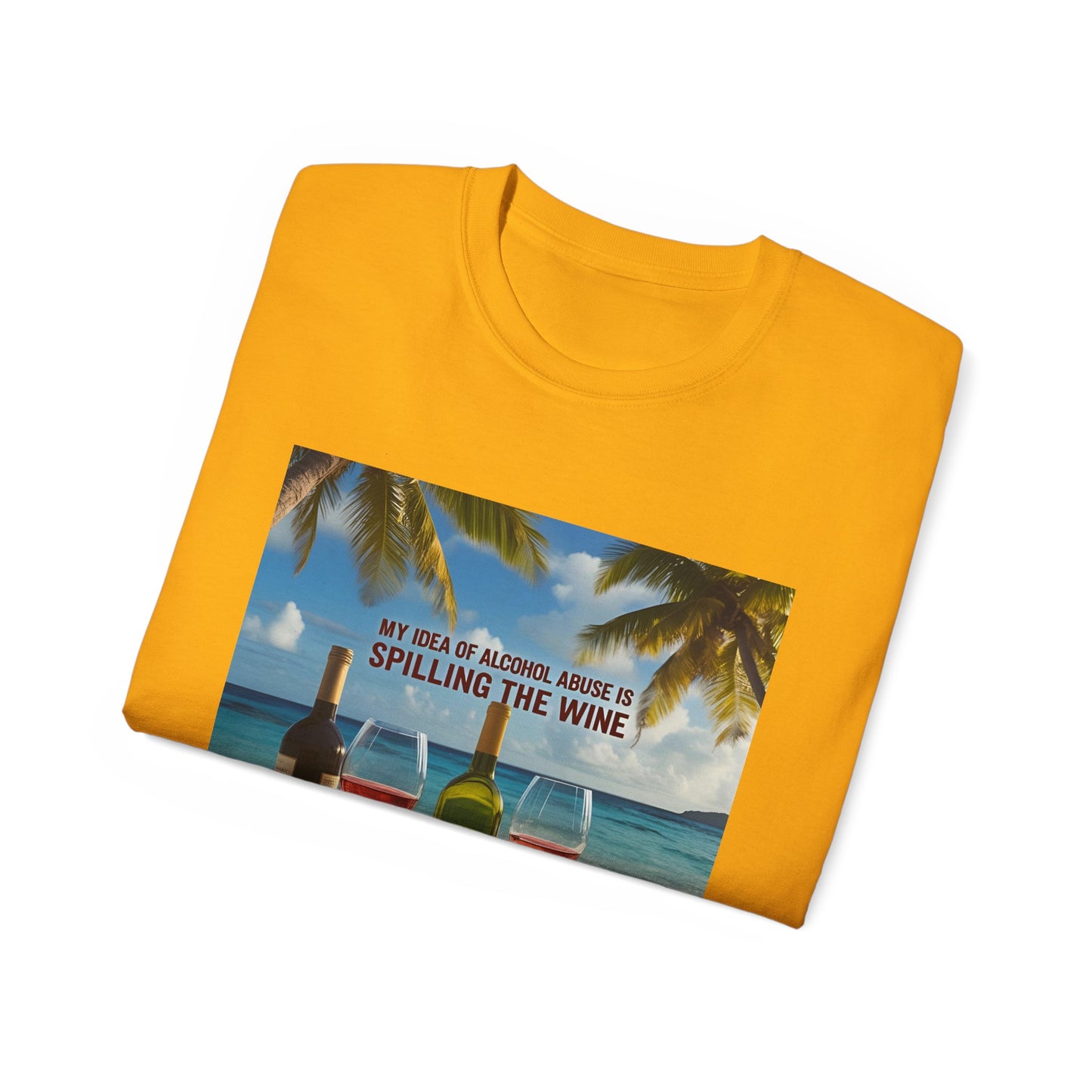 Spilling the Wine - Beach Vibes Wine Tee - Perfect for Summer Gatherings, Gift for Wine Lovers, Casual Outing, Relaxing at the Shore, Beach Party Apparel