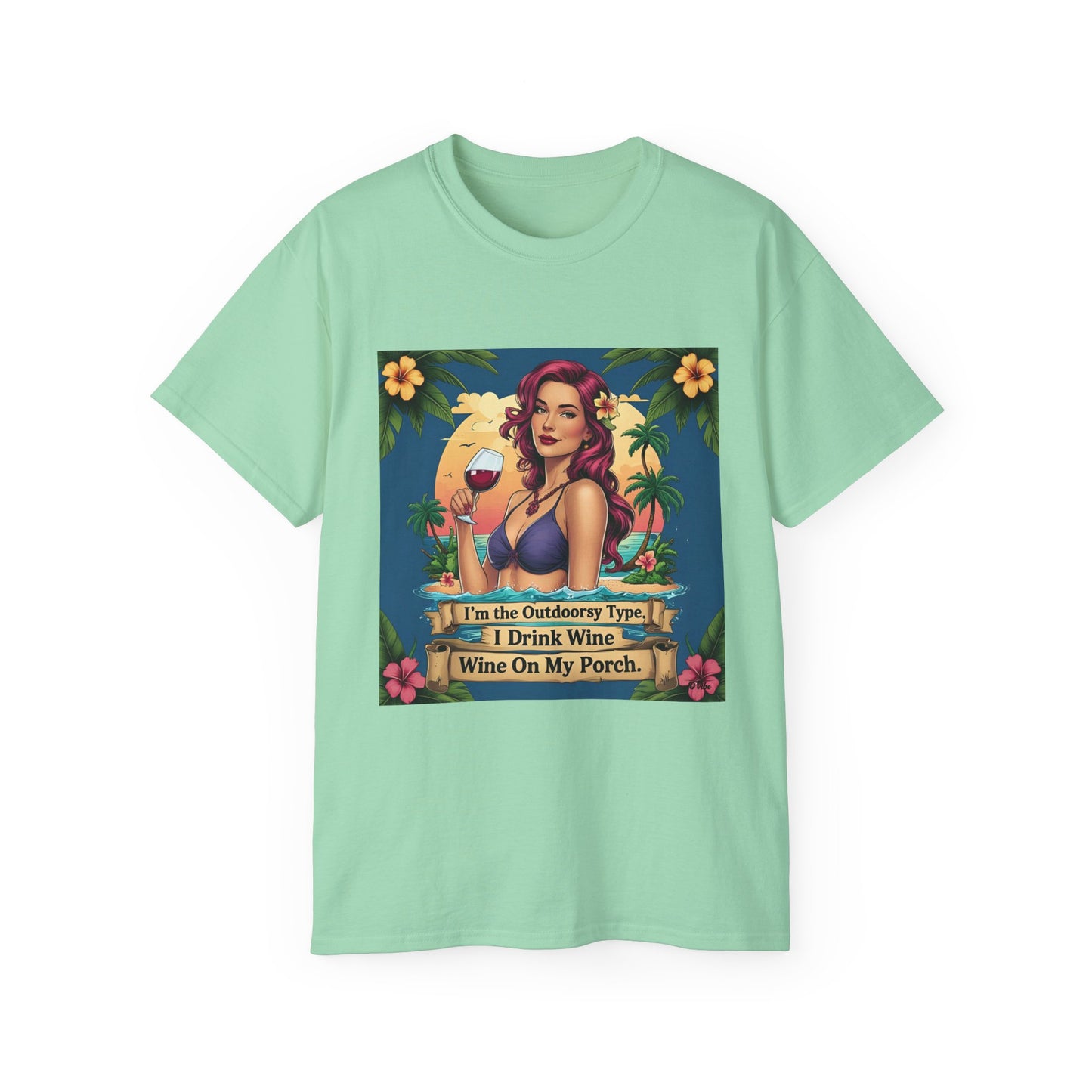I Drink Wine on my Porch - Wine Lover's Unisex Tee, Perfect Gift for Outdoor Enthusiasts, Summer Vibes, Garden Parties, Wine Nights, Casual Comfort