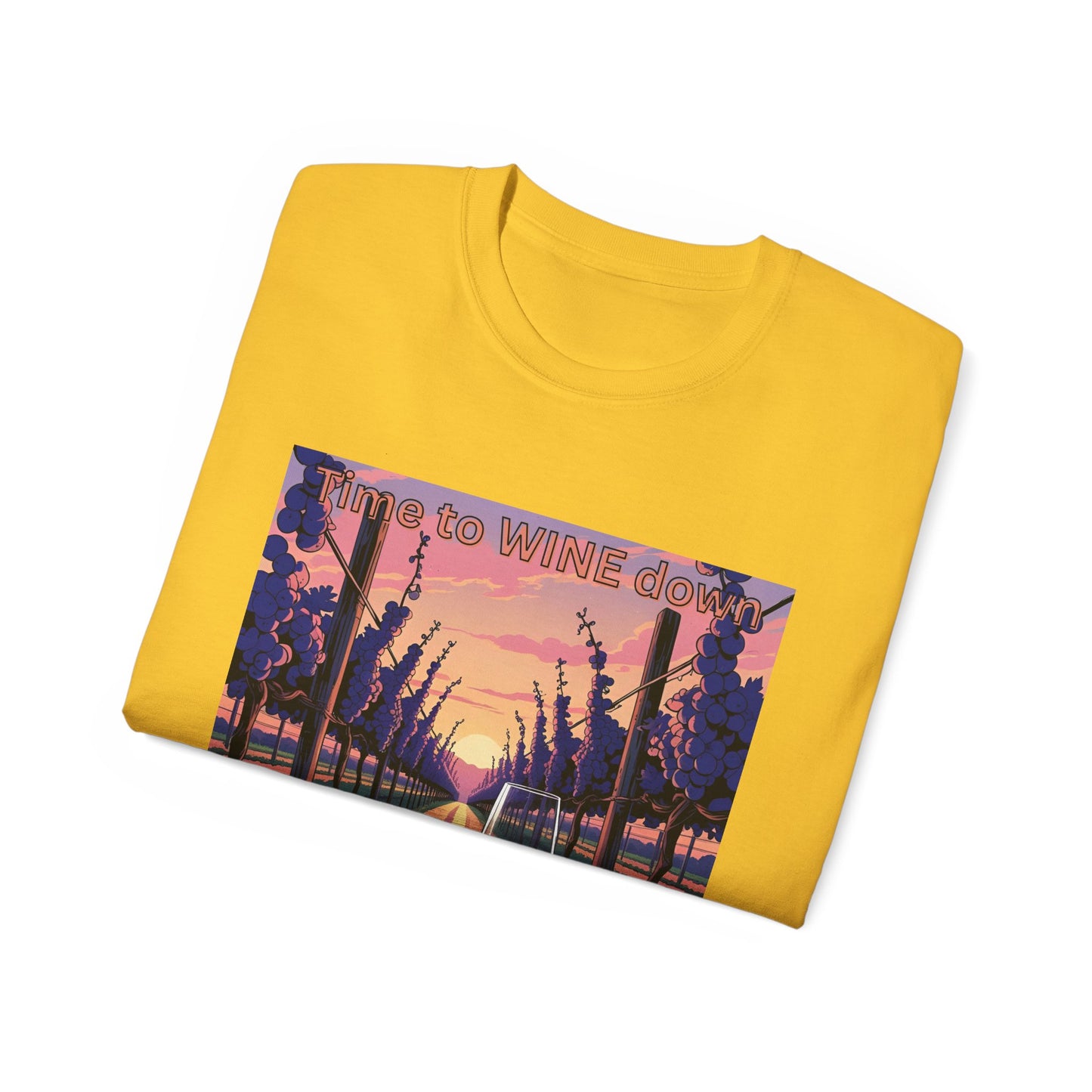 Time to Wine Down - Wine Lover's Unisex Cotton Tee - Perfect for Parties, Gifts, Relaxation, Wine Nights, and Celebrations