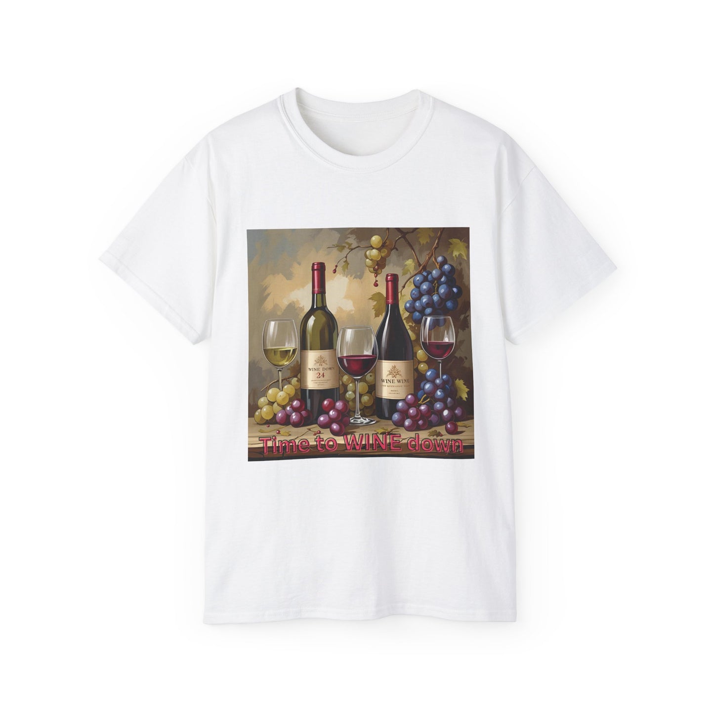 Time to Wine Down - Wine Lover Unisex Ultra Cotton Tee, Vintage Wine Design Perfect for Gifts