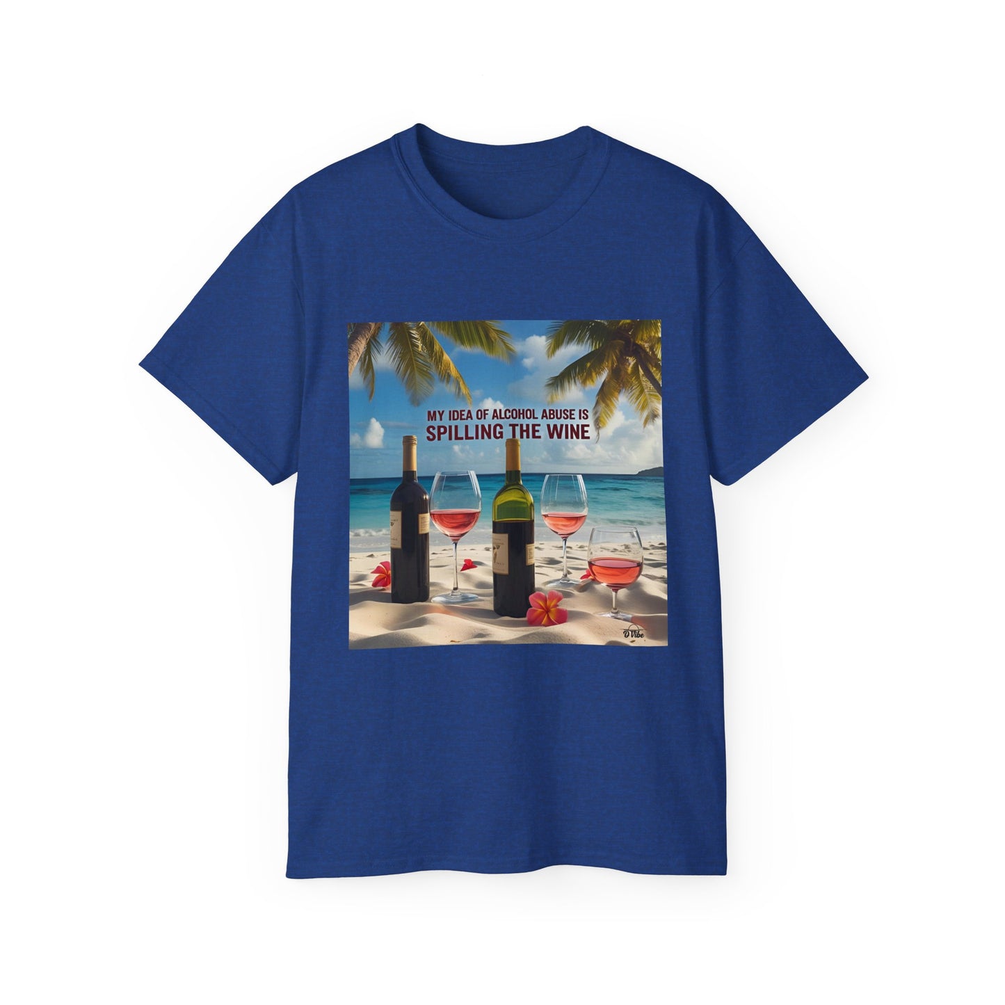 Spilling the Wine - Beach Vibes Wine Tee - Perfect for Summer Gatherings, Gift for Wine Lovers, Casual Outing, Relaxing at the Shore, Beach Party Apparel