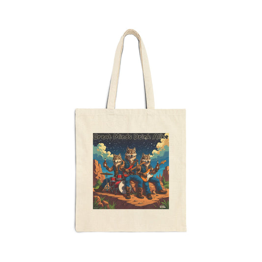 Great Minds Drink Alike Vintage-Inspired Cotton Canvas Tote Bag - Eco-Friendly, Reusable Grocery Bag, Beach Bag, Art Lovers Gift, Bohemian Style
