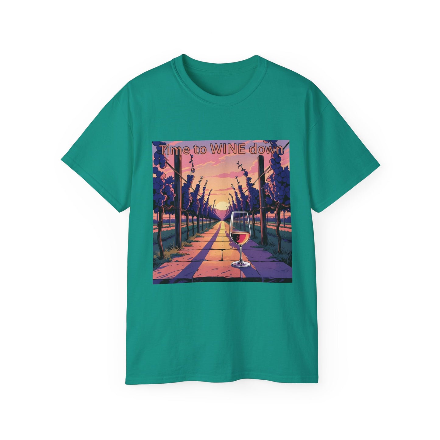 Time to Wine Down - Wine Lover's Unisex Cotton Tee - Perfect for Parties, Gifts, Relaxation, Wine Nights, and Celebrations