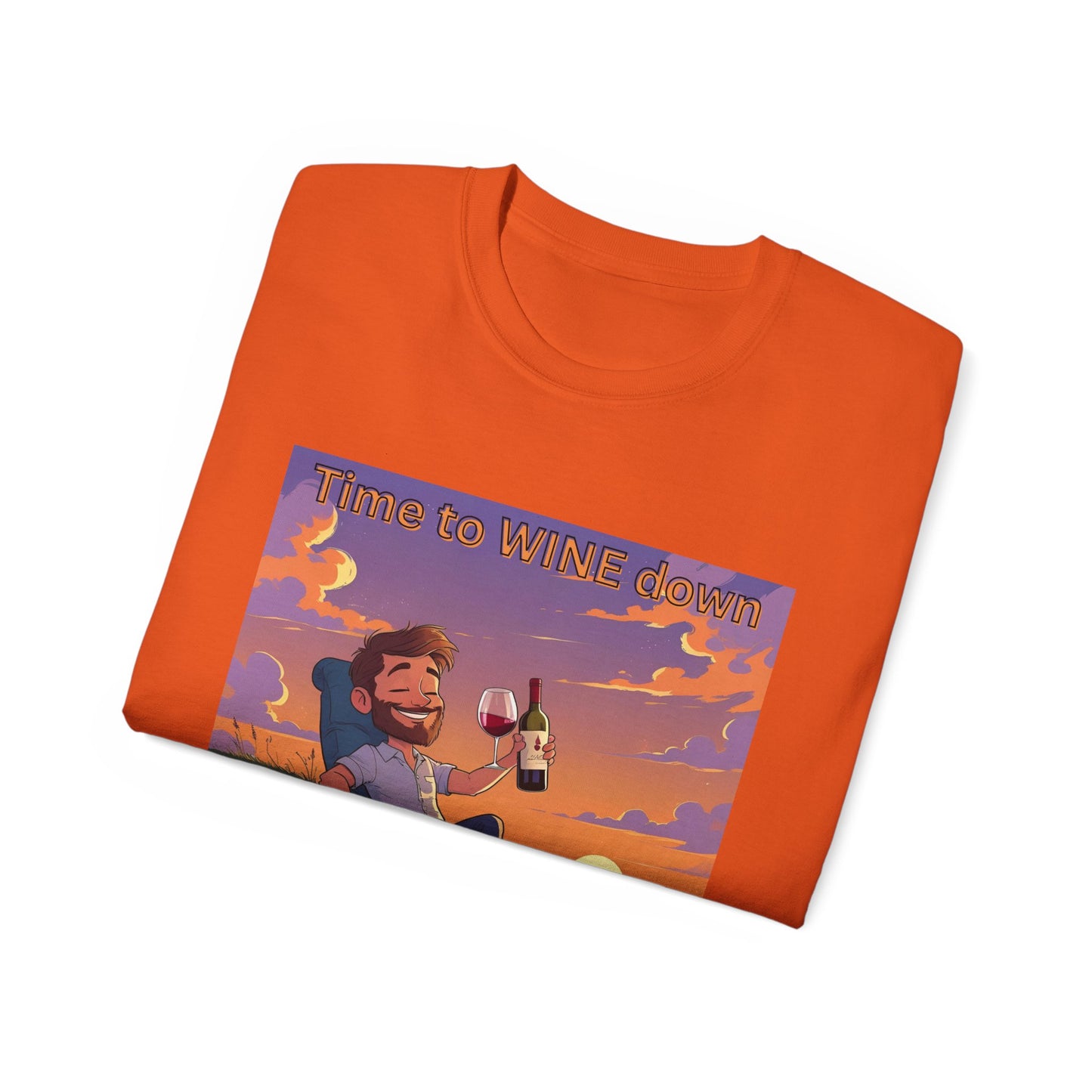 Time to Wine Down - Sunset Wine Vibes Tee, Relaxation Shirt, Unisex Graphic Tee, Gift for Wine Lovers, Summer Party Outfit, Chill Weekend Wear
