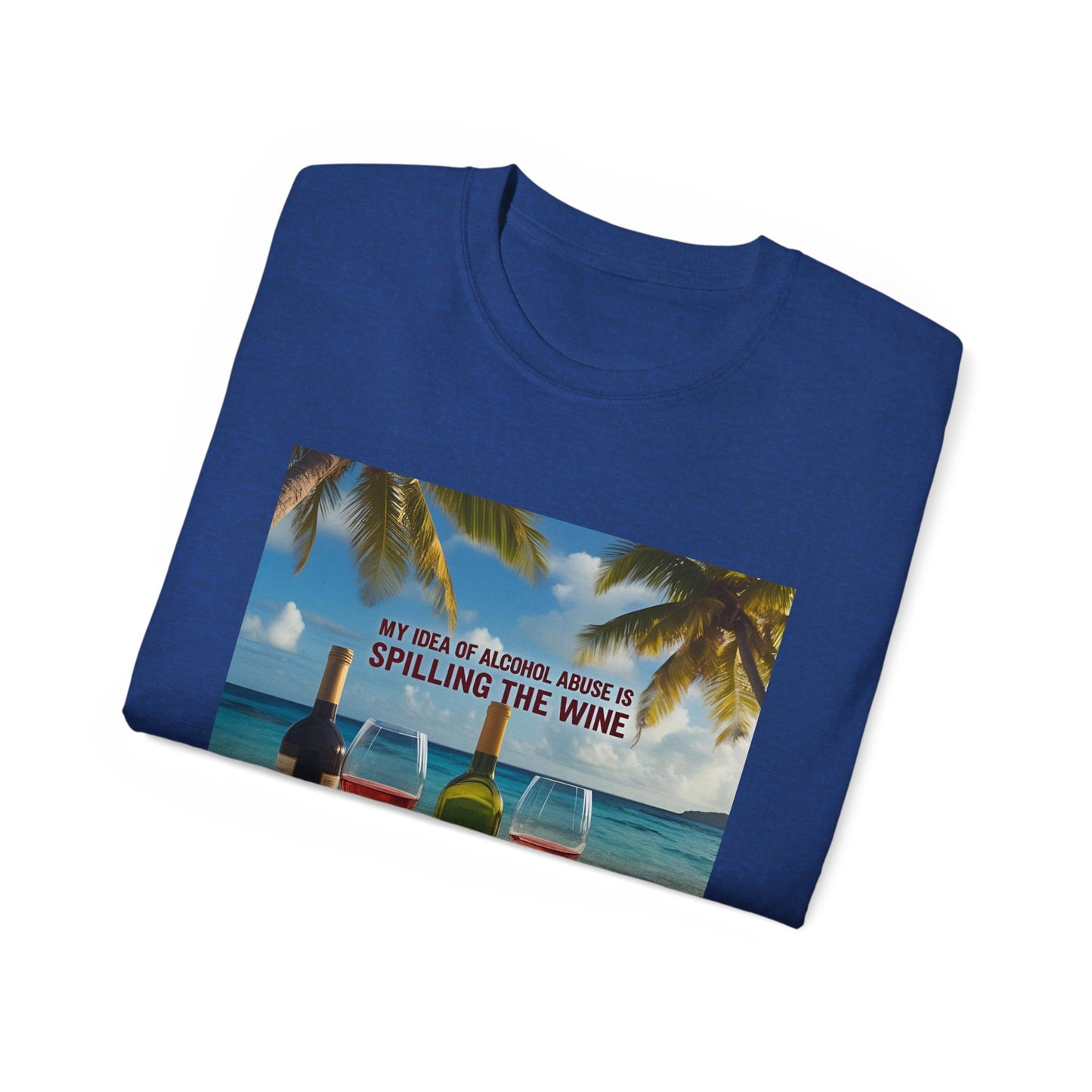 Spilling the Wine - Beach Vibes Wine Tee - Perfect for Summer Gatherings, Gift for Wine Lovers, Casual Outing, Relaxing at the Shore, Beach Party Apparel