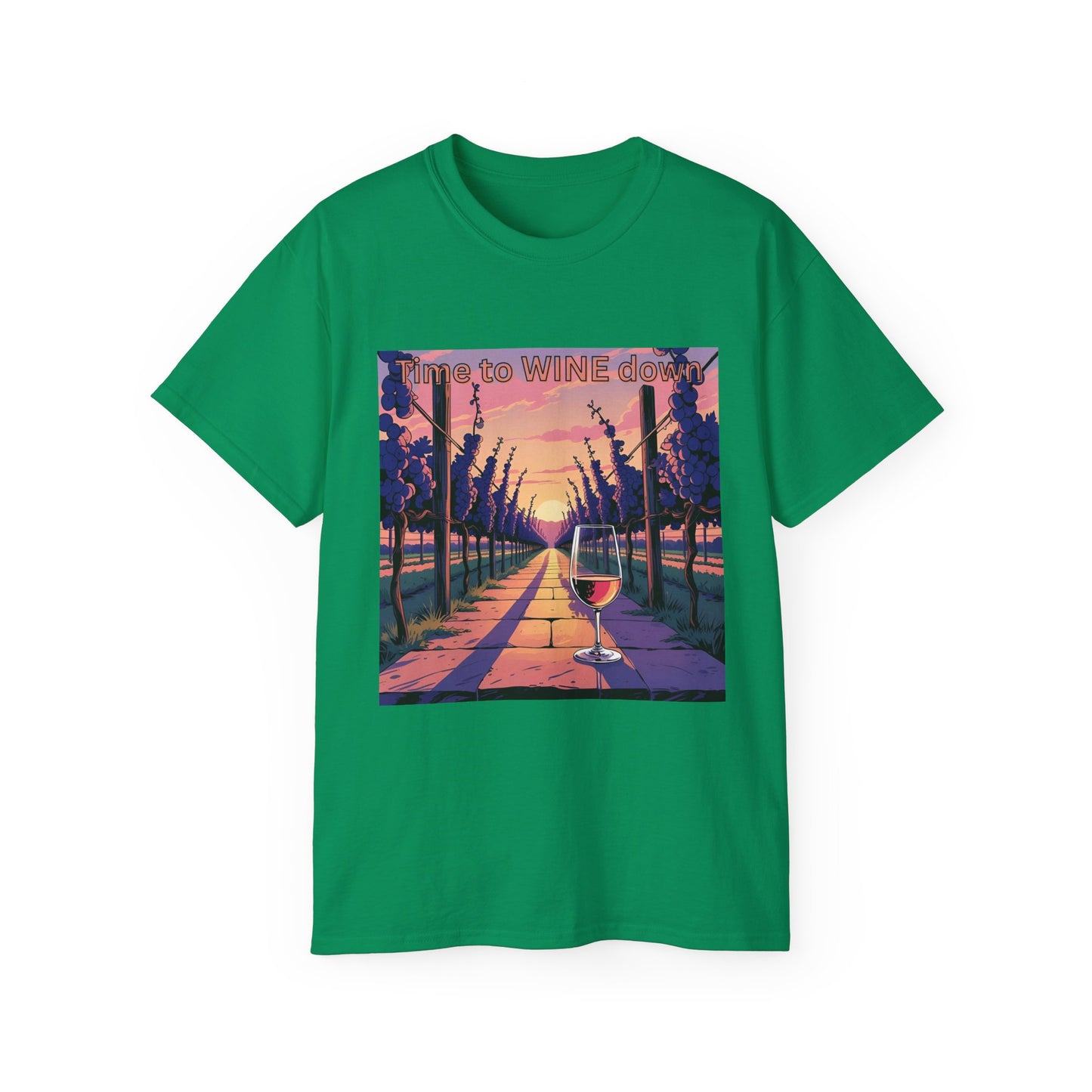 Time to Wine Down - Wine Lover's Unisex Cotton Tee - Perfect for Parties, Gifts, Relaxation, Wine Nights, and Celebrations