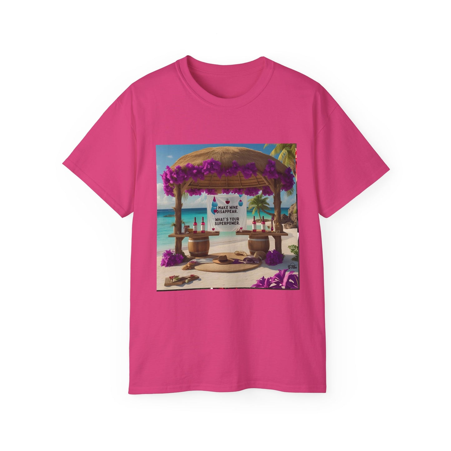 I Make Wine Disappear, What's Your Superpower - Tropical Paradise Tee | Beach Vacation Shirt, Unisex Graphic T-Shirt, Summer Apparel, Gift for Travelers, Holiday Outfit