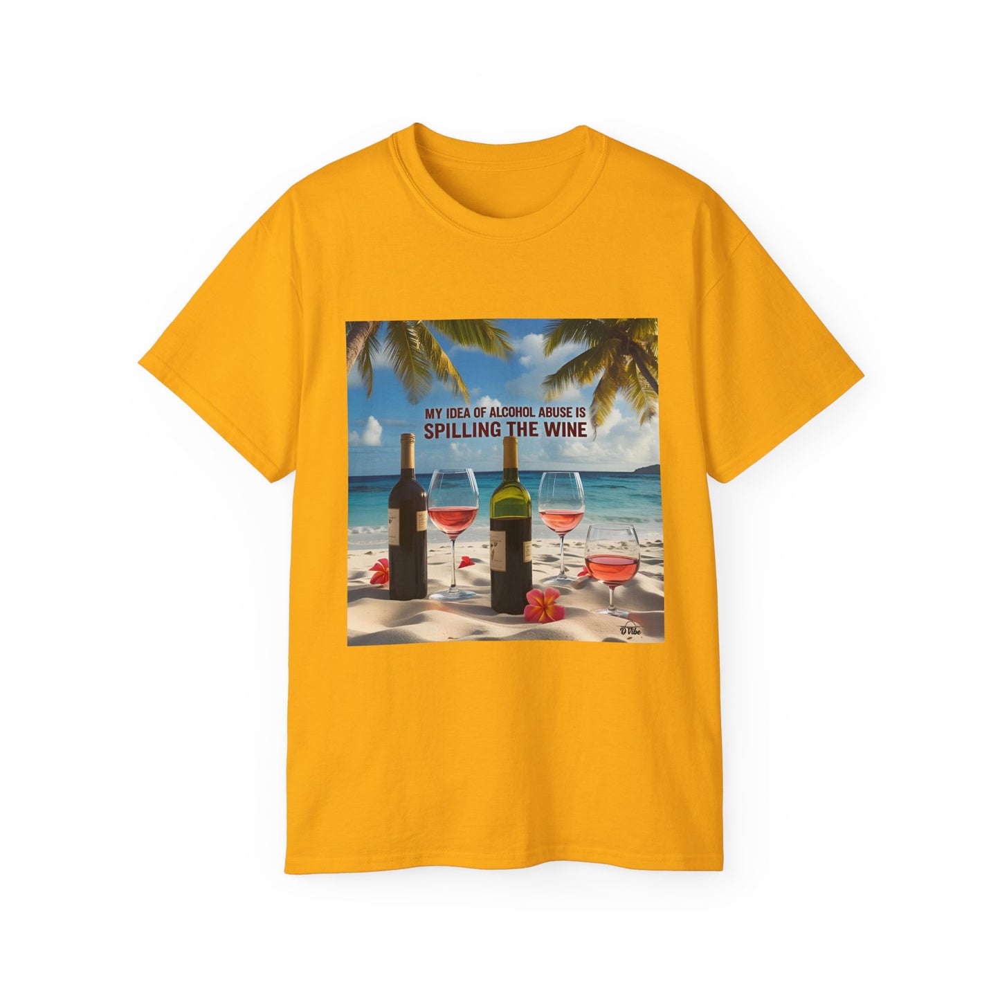 Spilling the Wine - Beach Vibes Wine Tee - Perfect for Summer Gatherings, Gift for Wine Lovers, Casual Outing, Relaxing at the Shore, Beach Party Apparel