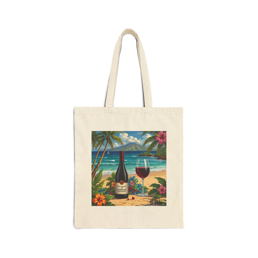You Had Me At Cabernet Salvignon - Tropical Wine Tote Bag, Beach Bag, Summer Clutch, Picnic Essential, Gift for Wine Lovers, Eco-Friendly Shopper