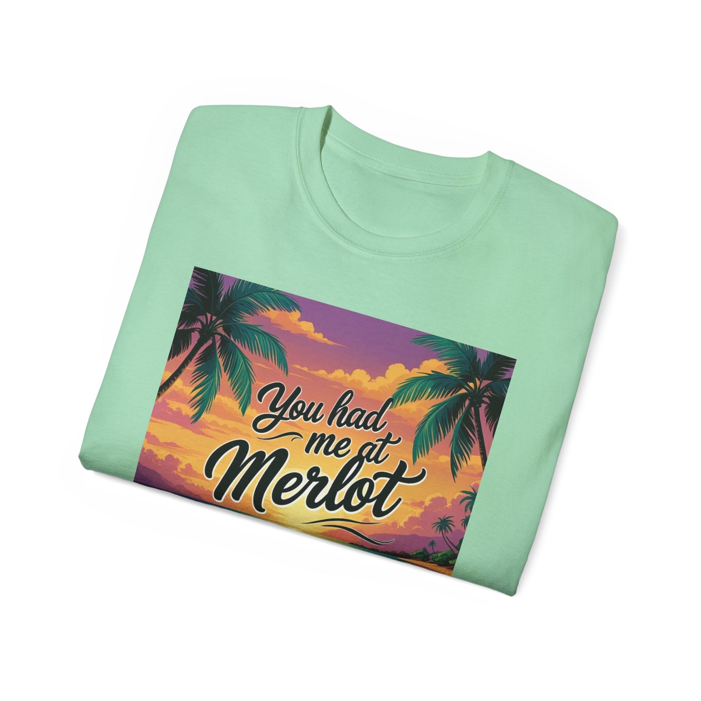 You Had Me at Merlot - T-Shirt with Vintage Wine Merlot Design - You Had Me at Merlot, Unisex Cotton Tee, Great for Wine Lovers, Summer Parties, Gift Idea
