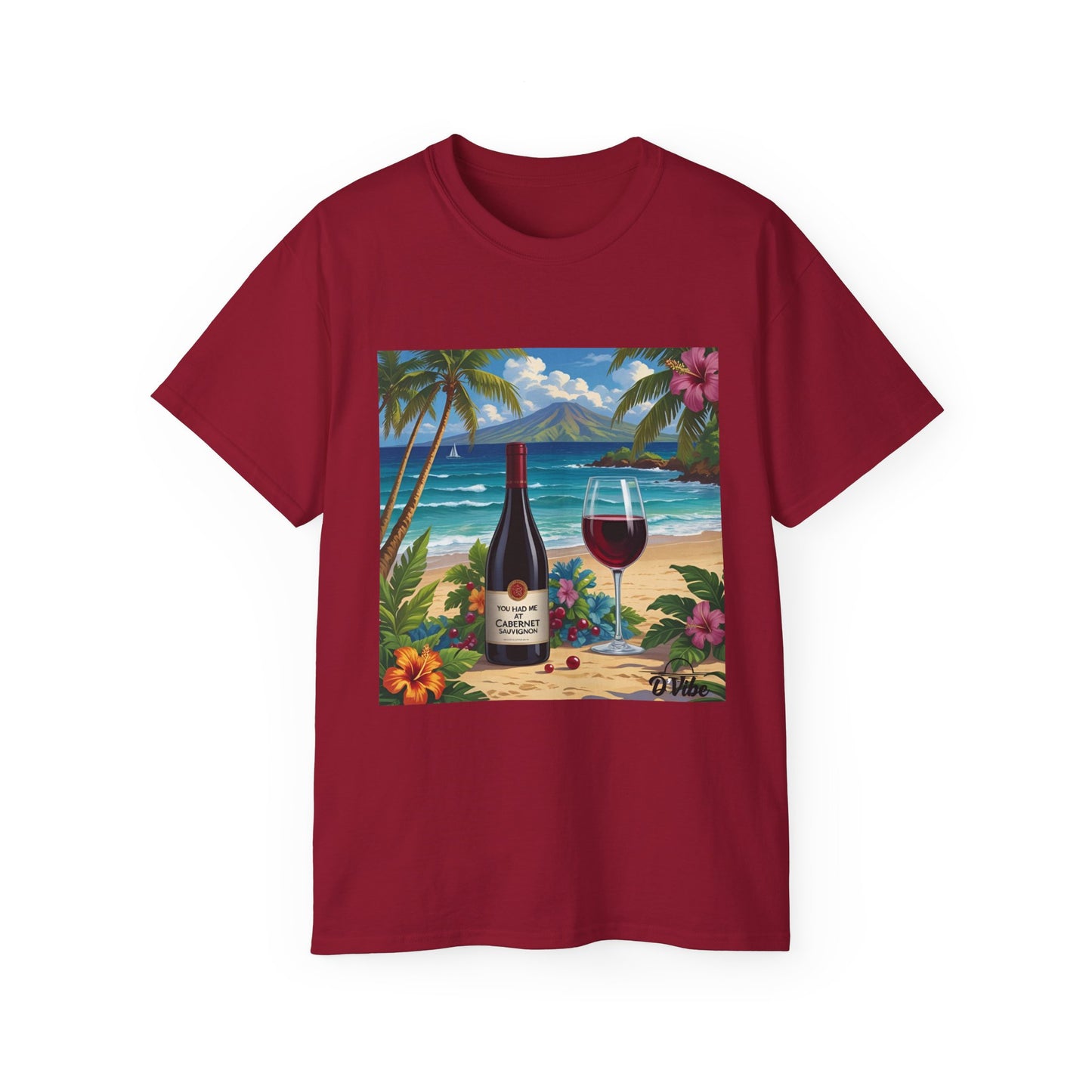 You Had Me at Cabernet - Tropical Wine Vibes Tee | Beach Lover's Unisex Cotton Shirt | Vacation Wear, Gift for Wine Enthusiasts, Summer Style