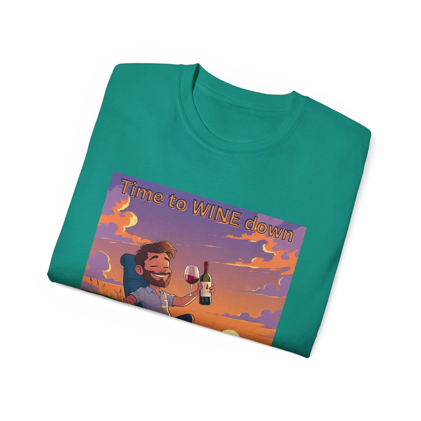 Time to Wine Down - Sunset Wine Vibes Tee, Relaxation Shirt, Unisex Graphic Tee, Gift for Wine Lovers, Summer Party Outfit, Chill Weekend Wear