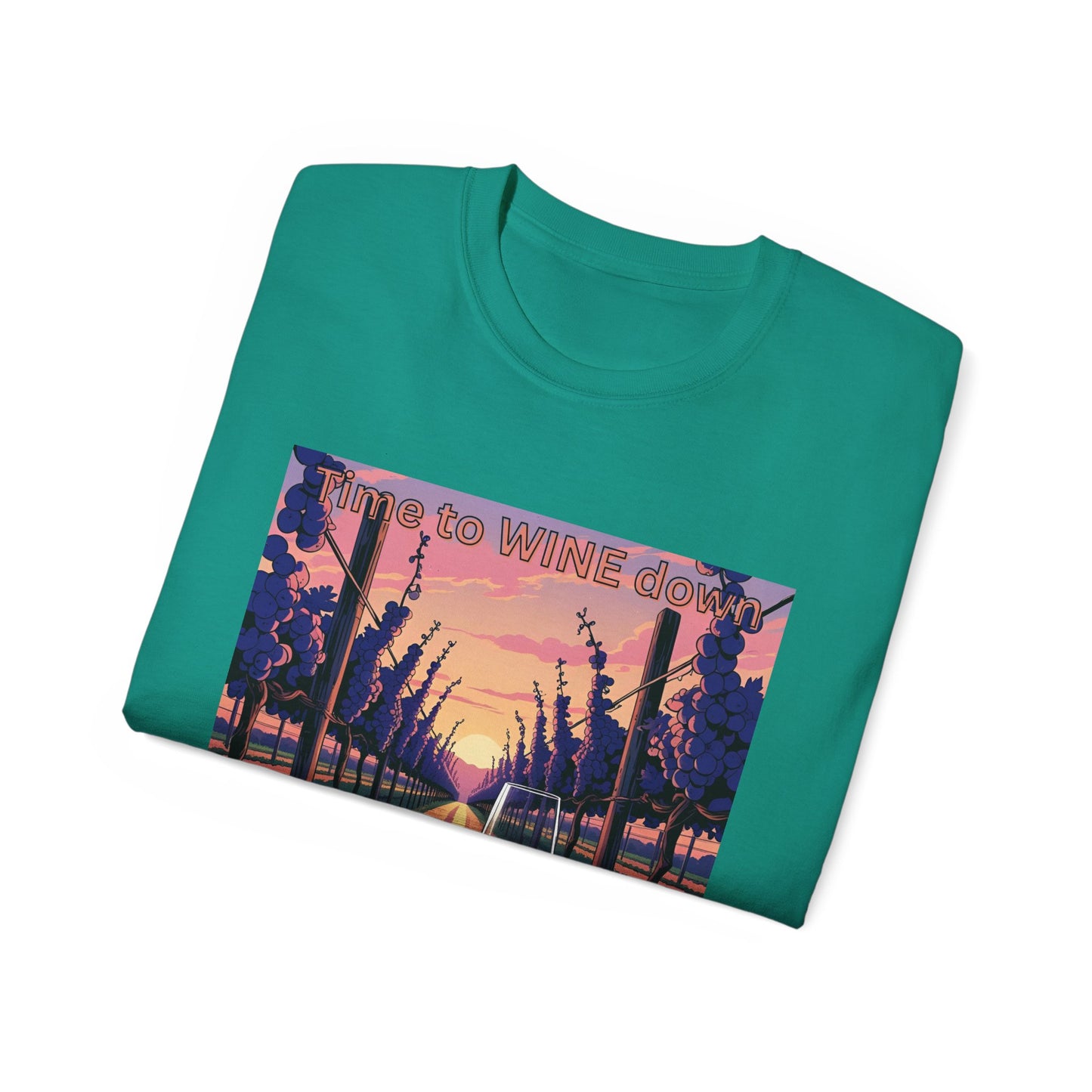 Time to Wine Down - Wine Lover's Unisex Cotton Tee - Perfect for Parties, Gifts, Relaxation, Wine Nights, and Celebrations