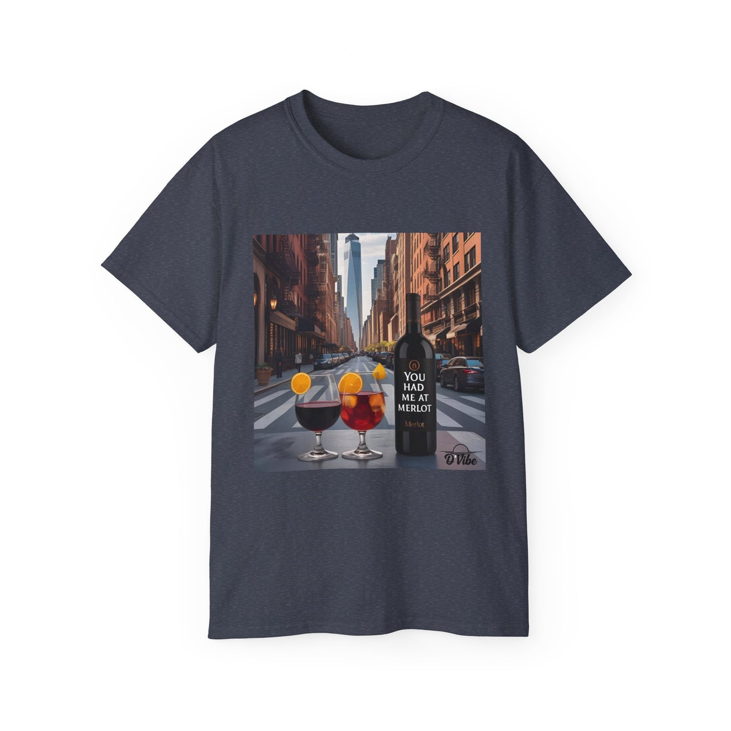 You Had Me at Merlot - Stylish Cityscape Tee with Cocktail Art - Perfect for Casual Outings, Summer Parties, Birthdays, or Unique Gifts, Art Lover's T-Shirt