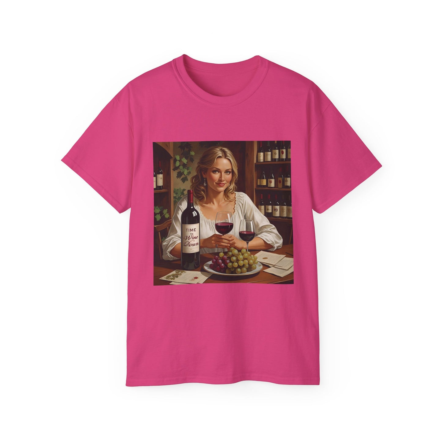 Time to Wine Down - Wine Lovers Unisex Ultra Cotton Tee - Vintage Wine Art Shirt, Funny Wine Tee, Gift for Wine Enthusiasts, Party Attire, Wine Lover Gift