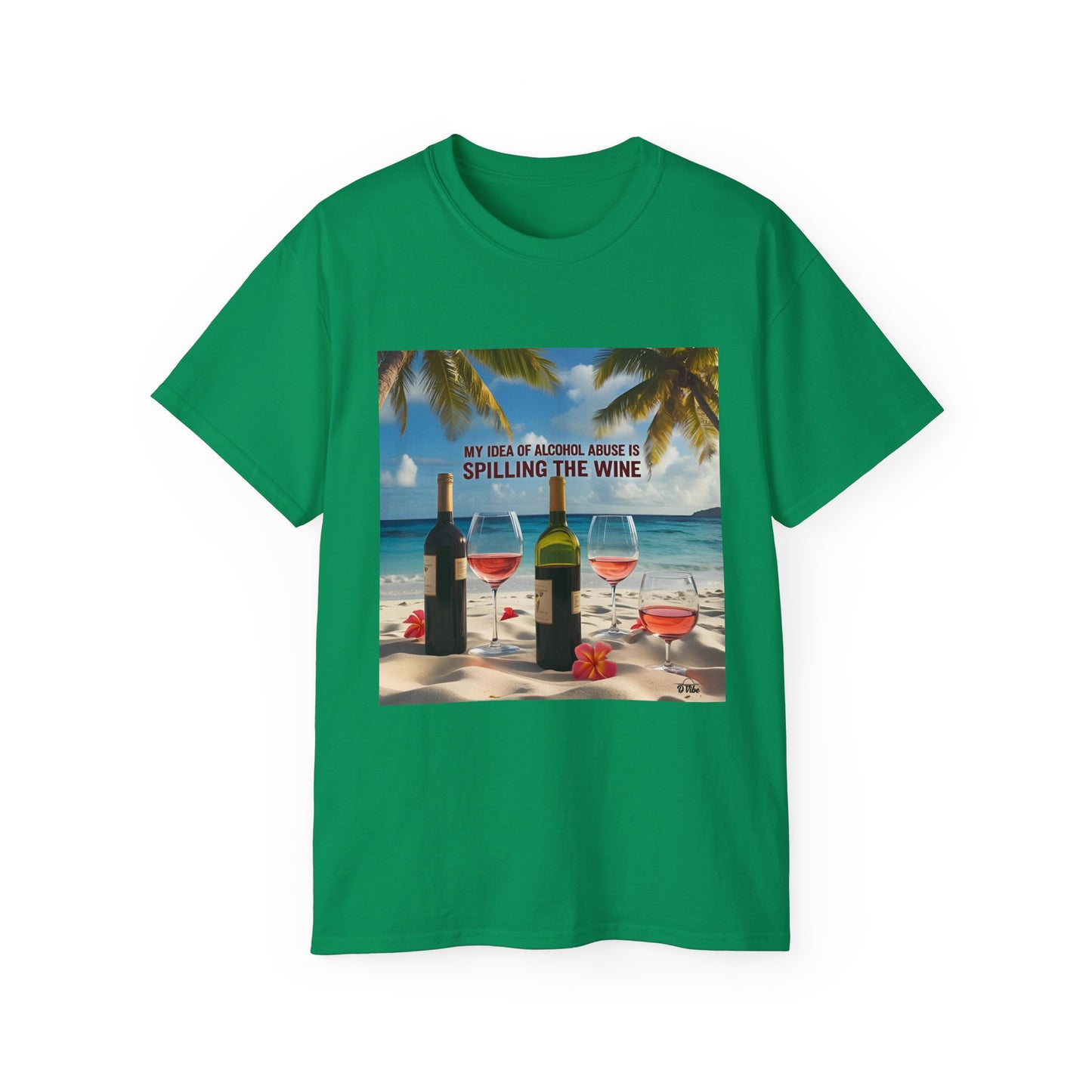 Spilling the Wine - Beach Vibes Wine Tee - Perfect for Summer Gatherings, Gift for Wine Lovers, Casual Outing, Relaxing at the Shore, Beach Party Apparel