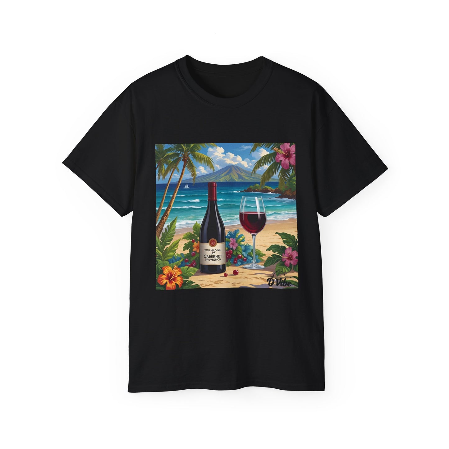 You Had Me at Cabernet - Tropical Wine Vibes Tee | Beach Lover's Unisex Cotton Shirt | Vacation Wear, Gift for Wine Enthusiasts, Summer Style