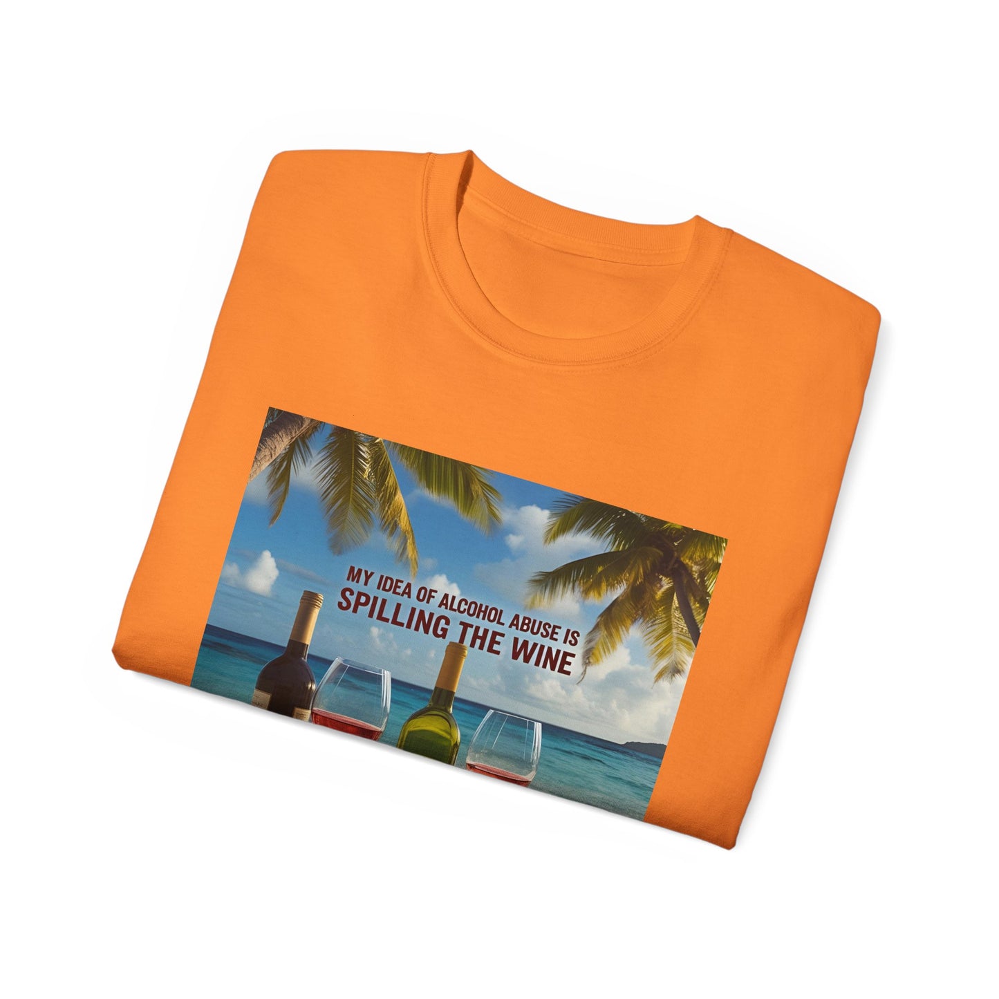 Spilling the Wine - Beach Vibes Wine Tee - Perfect for Summer Gatherings, Gift for Wine Lovers, Casual Outing, Relaxing at the Shore, Beach Party Apparel