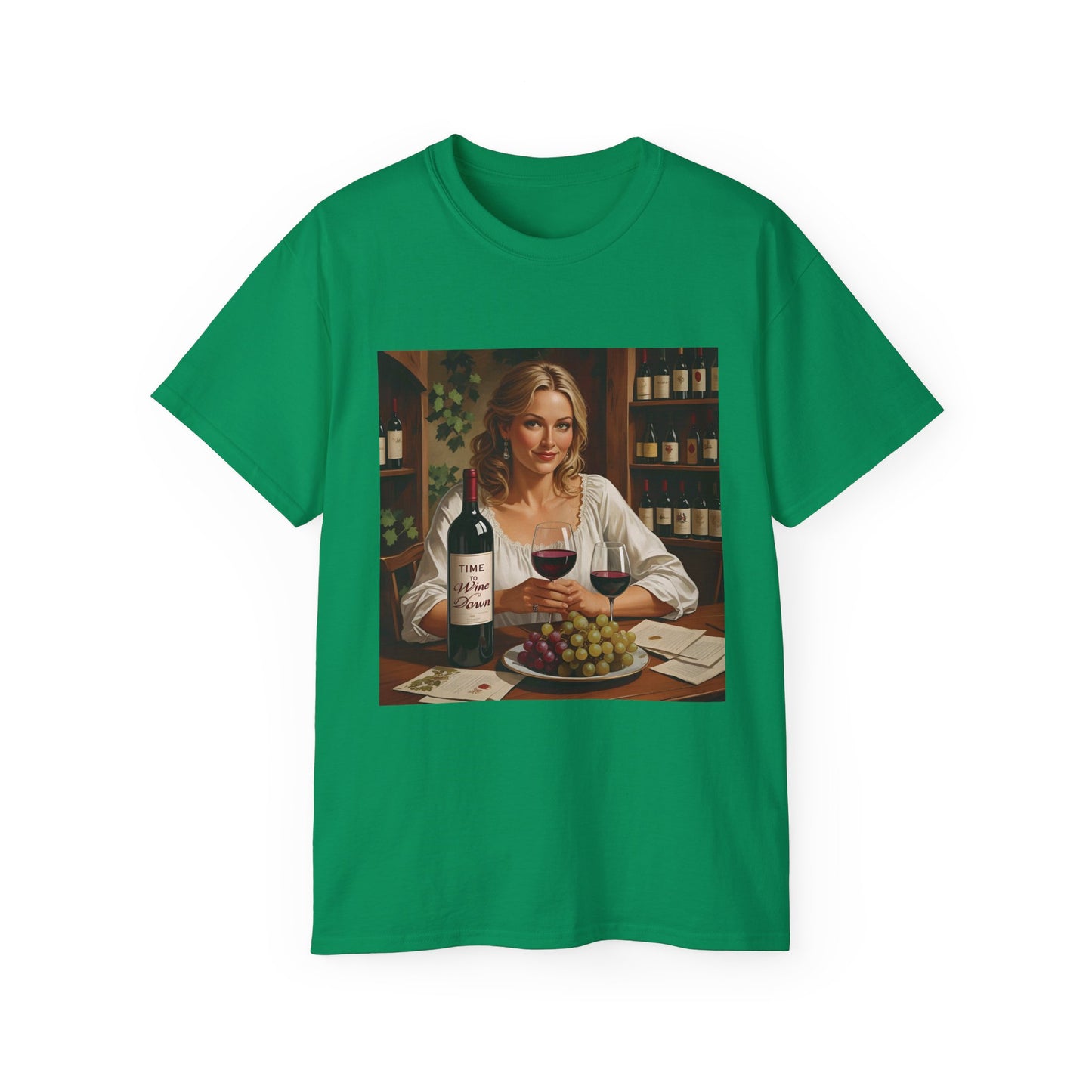 Time to Wine Down - Wine Lovers Unisex Ultra Cotton Tee - Vintage Wine Art Shirt, Funny Wine Tee, Gift for Wine Enthusiasts, Party Attire, Wine Lover Gift