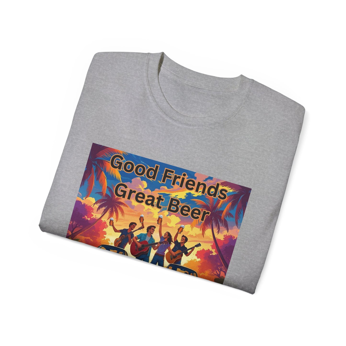 Good Friends Great Beer Unisex Tee, Casual Summer Shirt, Gift for Friends, Beer Lovers T-Shirt, Retro Vibe Graphic Tee