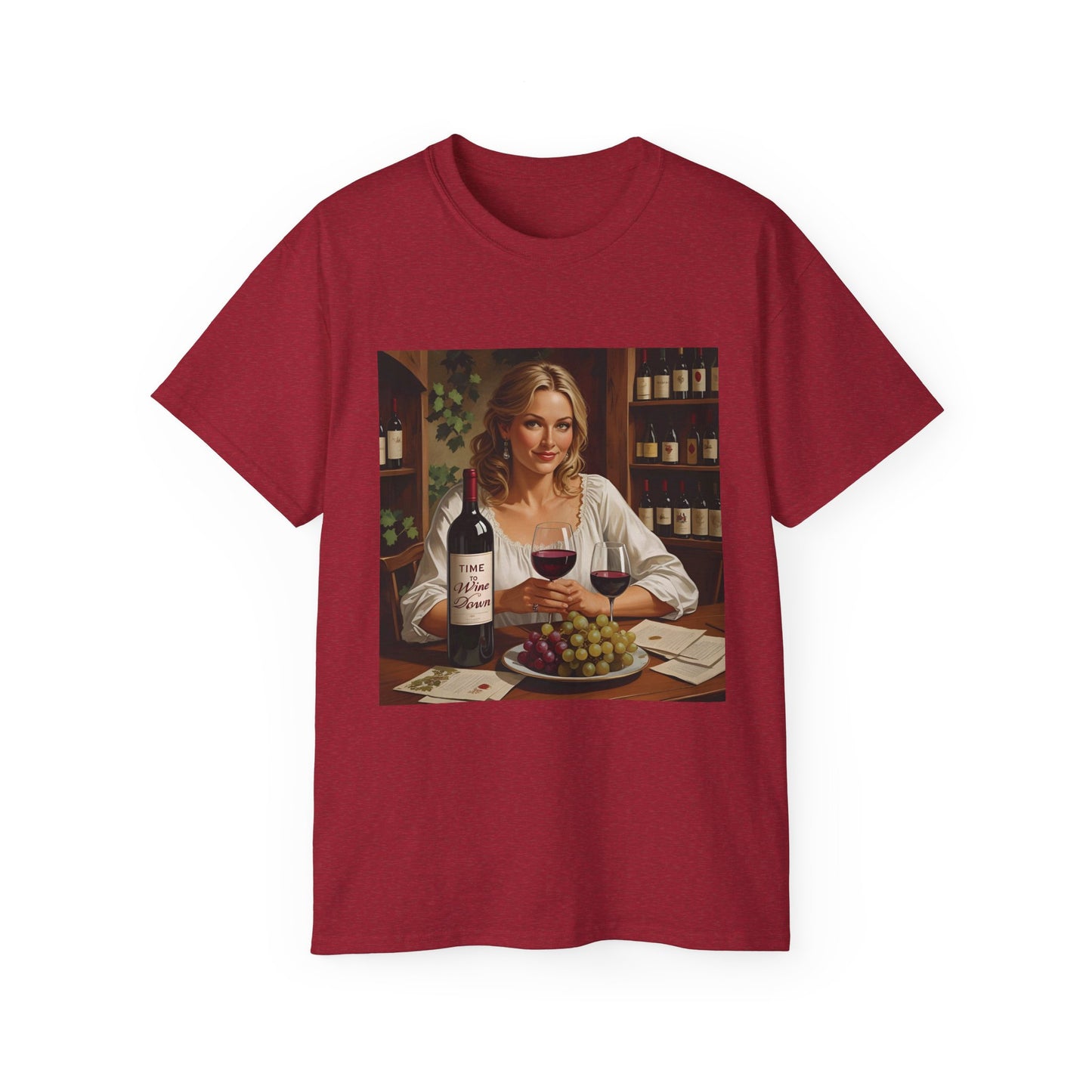 Time to Wine Down - Wine Lovers Unisex Ultra Cotton Tee - Vintage Wine Art Shirt, Funny Wine Tee, Gift for Wine Enthusiasts, Party Attire, Wine Lover Gift