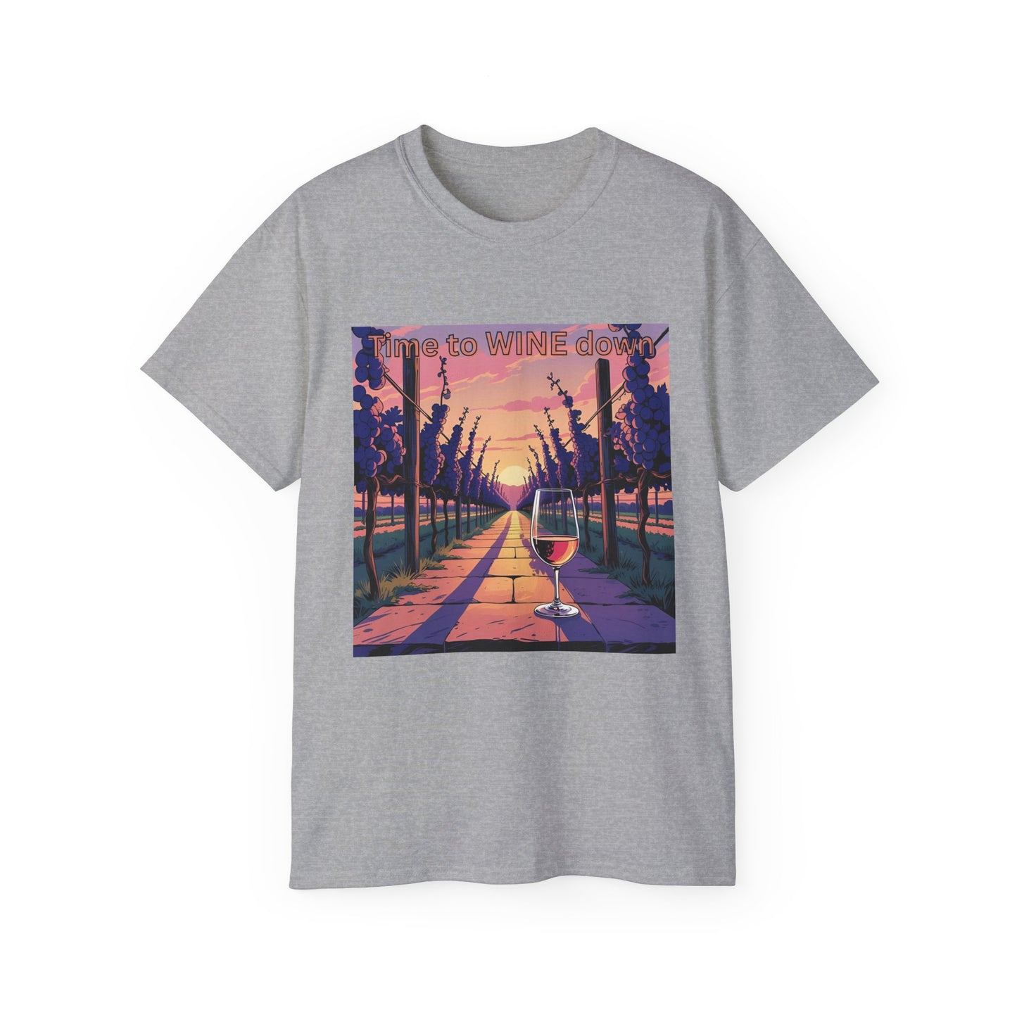 Time to Wine Down - Wine Lover's Unisex Cotton Tee - Perfect for Parties, Gifts, Relaxation, Wine Nights, and Celebrations