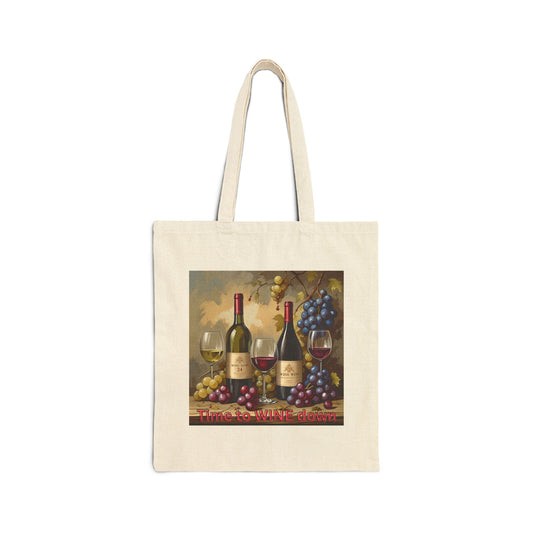 Time to Wine Down - Vintage Wine Lover's Cotton Canvas Tote Bag, Eco-Friendly Shopping Bag, Gift for Wine Enthusiasts, Reusable Grocery Tote, Perfect for [...]