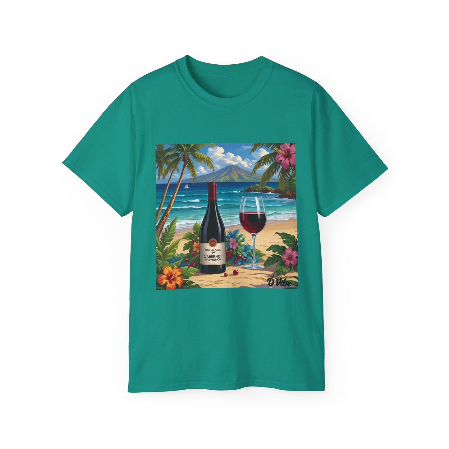 You Had Me at Cabernet - Tropical Wine Vibes Tee | Beach Lover's Unisex Cotton Shirt | Vacation Wear, Gift for Wine Enthusiasts, Summer Style