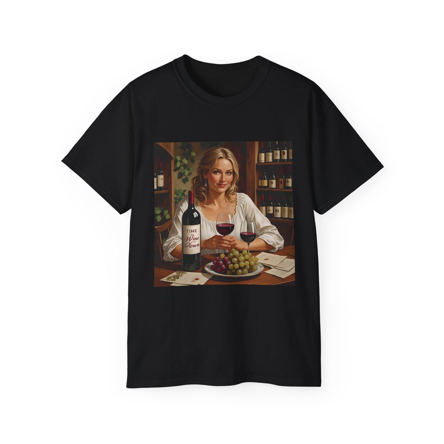 Time to Wine Down - Wine Lovers Unisex Ultra Cotton Tee - Vintage Wine Art Shirt, Funny Wine Tee, Gift for Wine Enthusiasts, Party Attire, Wine Lover Gift