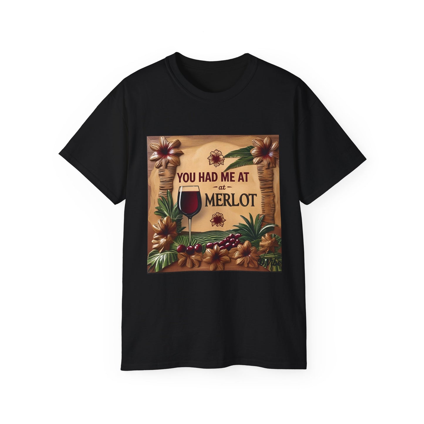 You Had Me at Merlot - Wine Lover's Gift Tee, Funny Merlot T-Shirt, Unisex Ultra Cotton, Gift for Wine Enthusiasts, Fun Wine Party Apparel