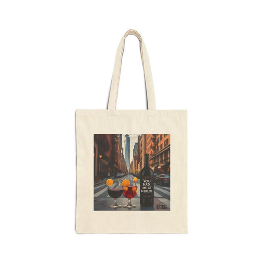 You Had Me at Merlot - Chic Cotton Canvas Tote Bag, Stylish Eco-Friendly Bag for Everyday Use, Beach, Shopping, Gifts, and More